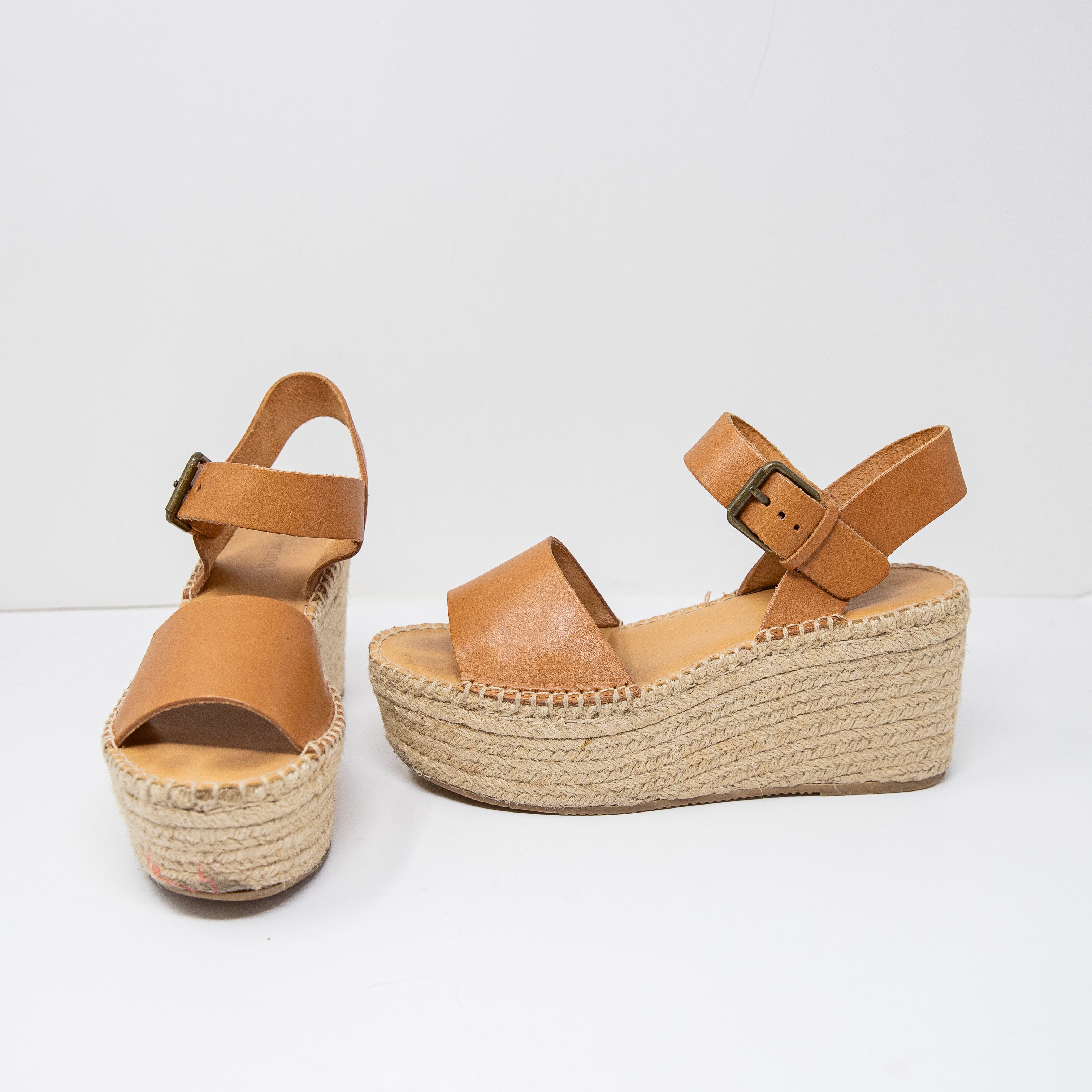 Soludos Minorca Platform Jute Woven Espadrille Wedge Heels Sandals Shoes Brown 7