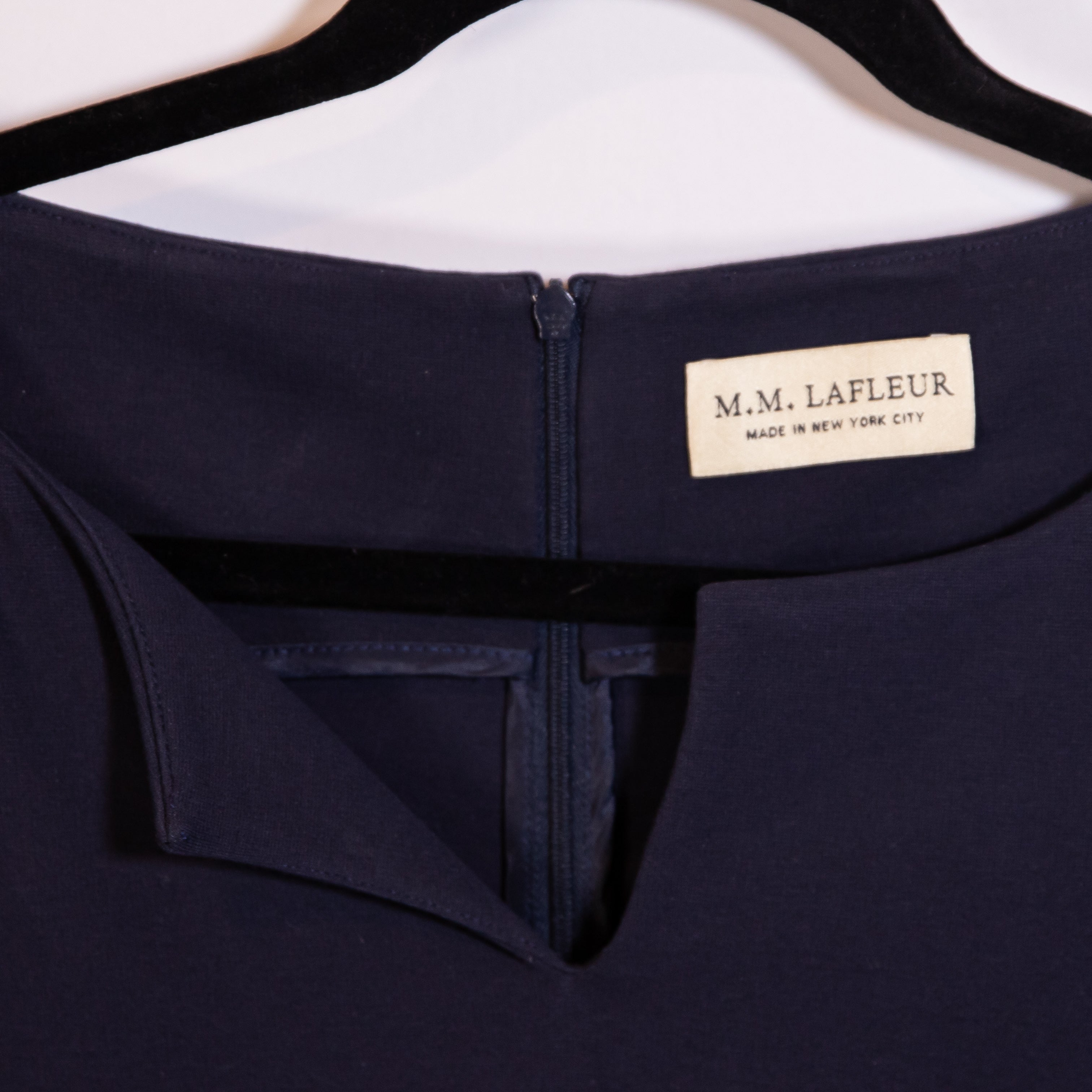 MM. Lafleur Ponte Stretch Notched V Neck Half Sleeve Sheath Midi Dress Blue 2