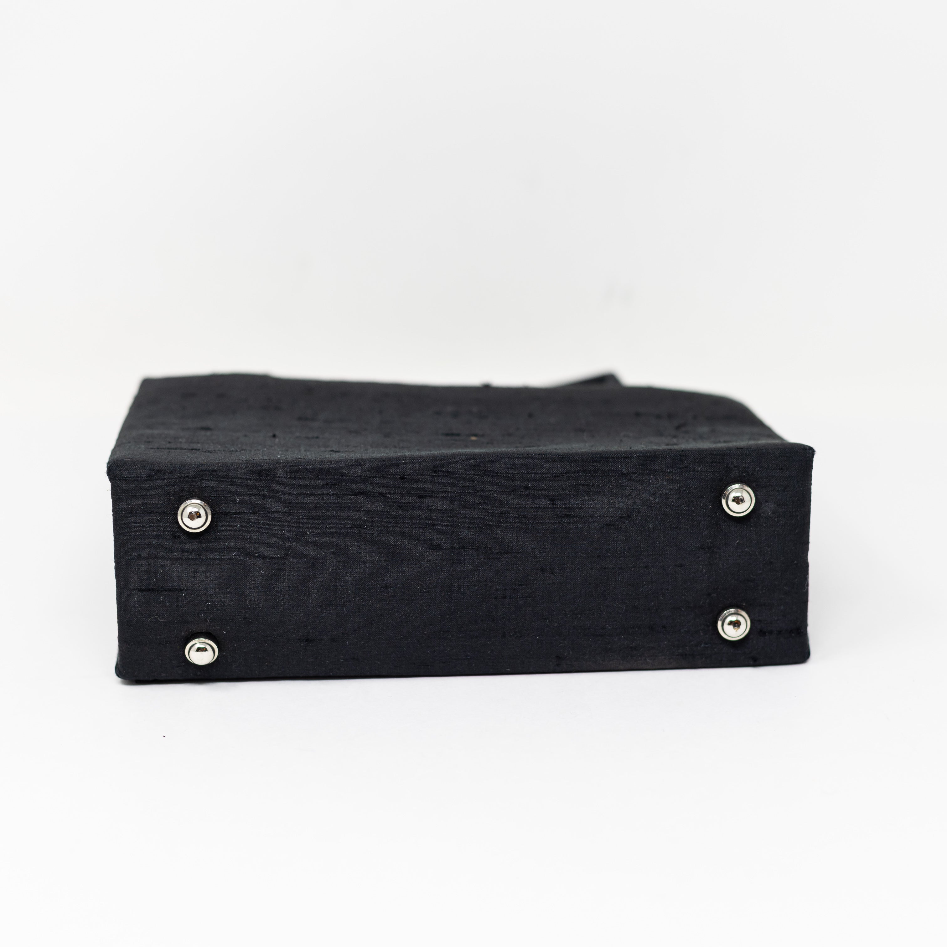 Kate Spade Vintage Raw Silk Textured Top Handle Mini Square Purse Bag Black