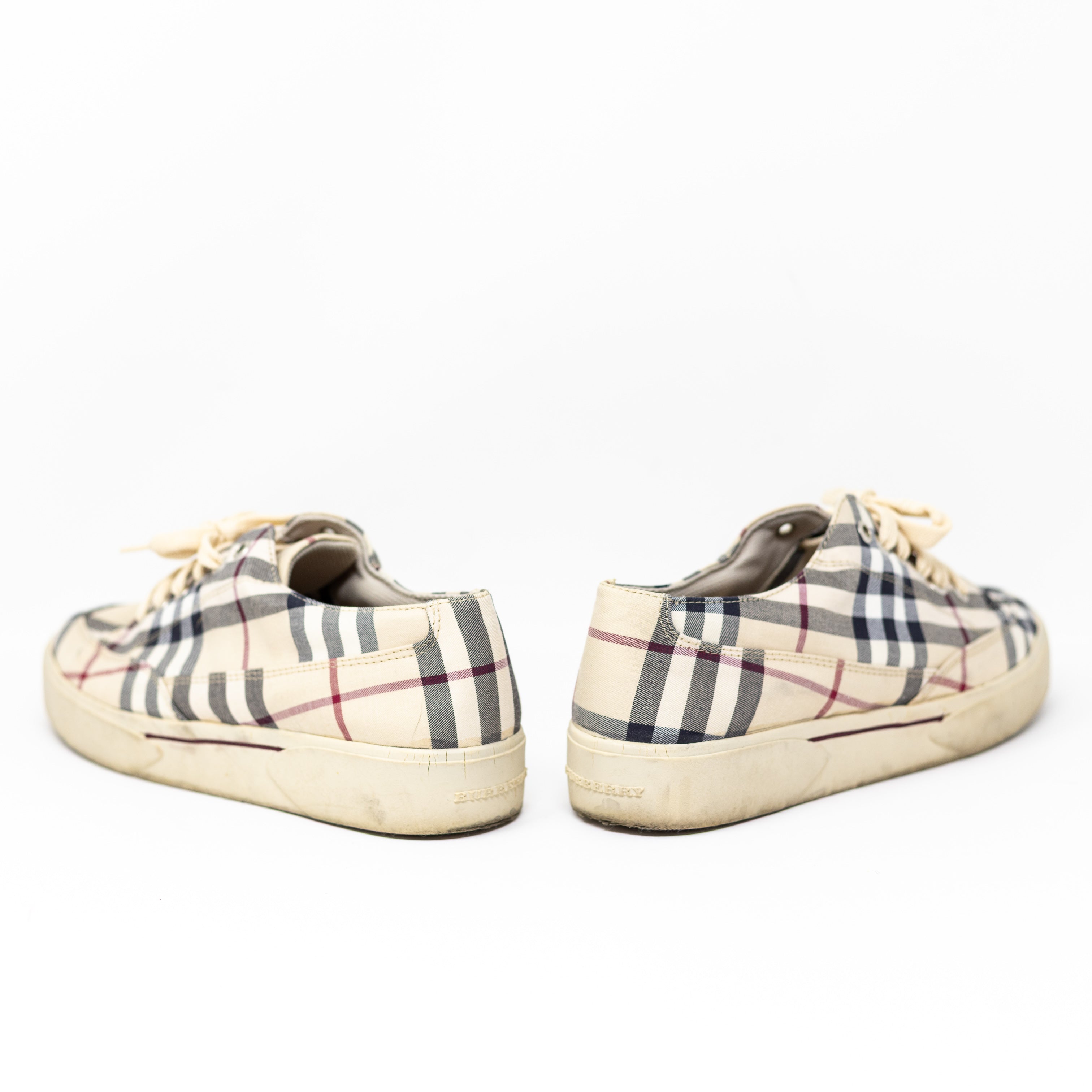 Burberry Women's Nova Check Print Pattern Canvas Low Top Lace Up Sneakers Shoes