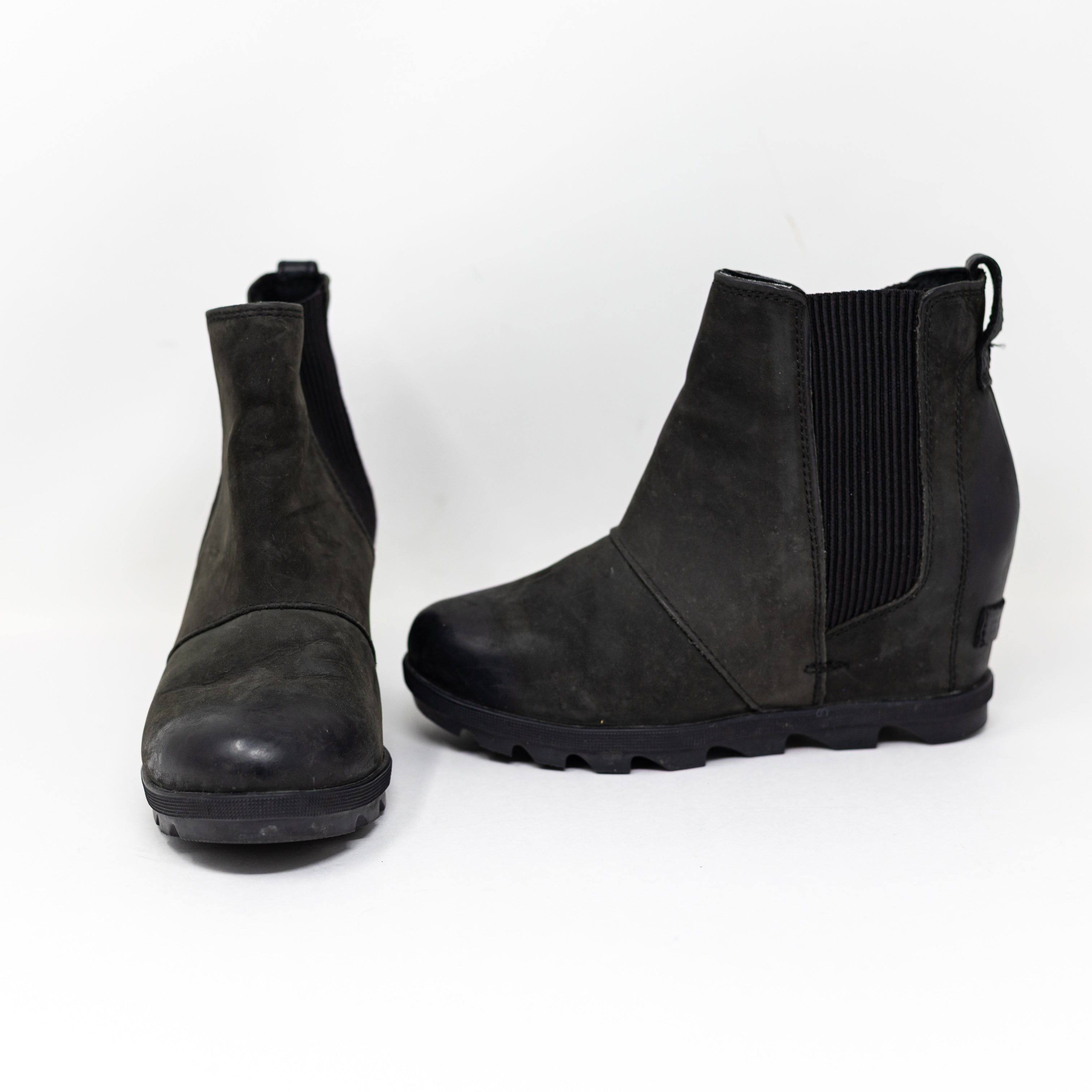 Sorel Women's Joan Of Arctic Suede Wedge Heel Pull On Ankle Snow Rain Booties 6