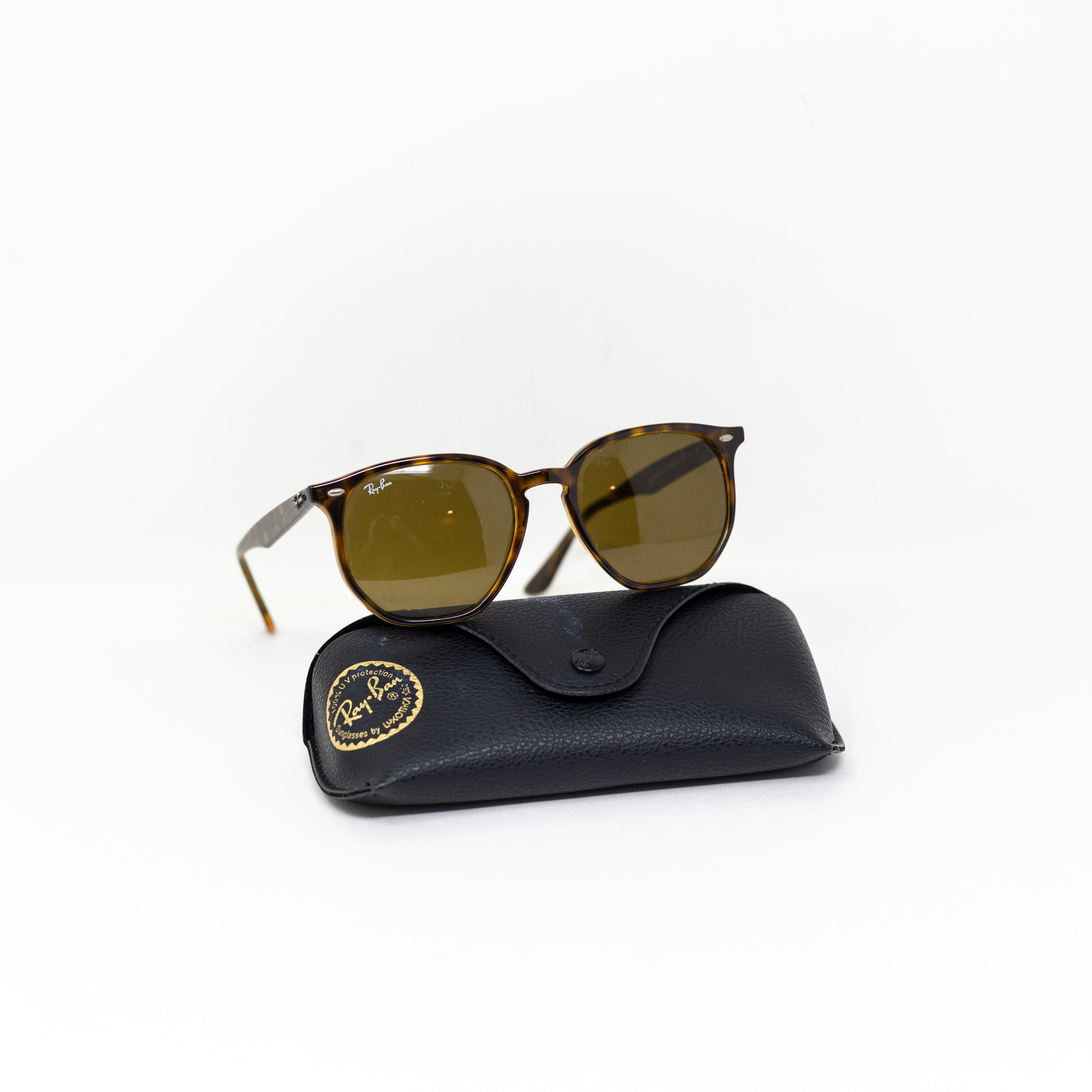 Ray Ban RB4306 Tortoise Shell Frames Brown Lenses Irregular Round Sunglasses