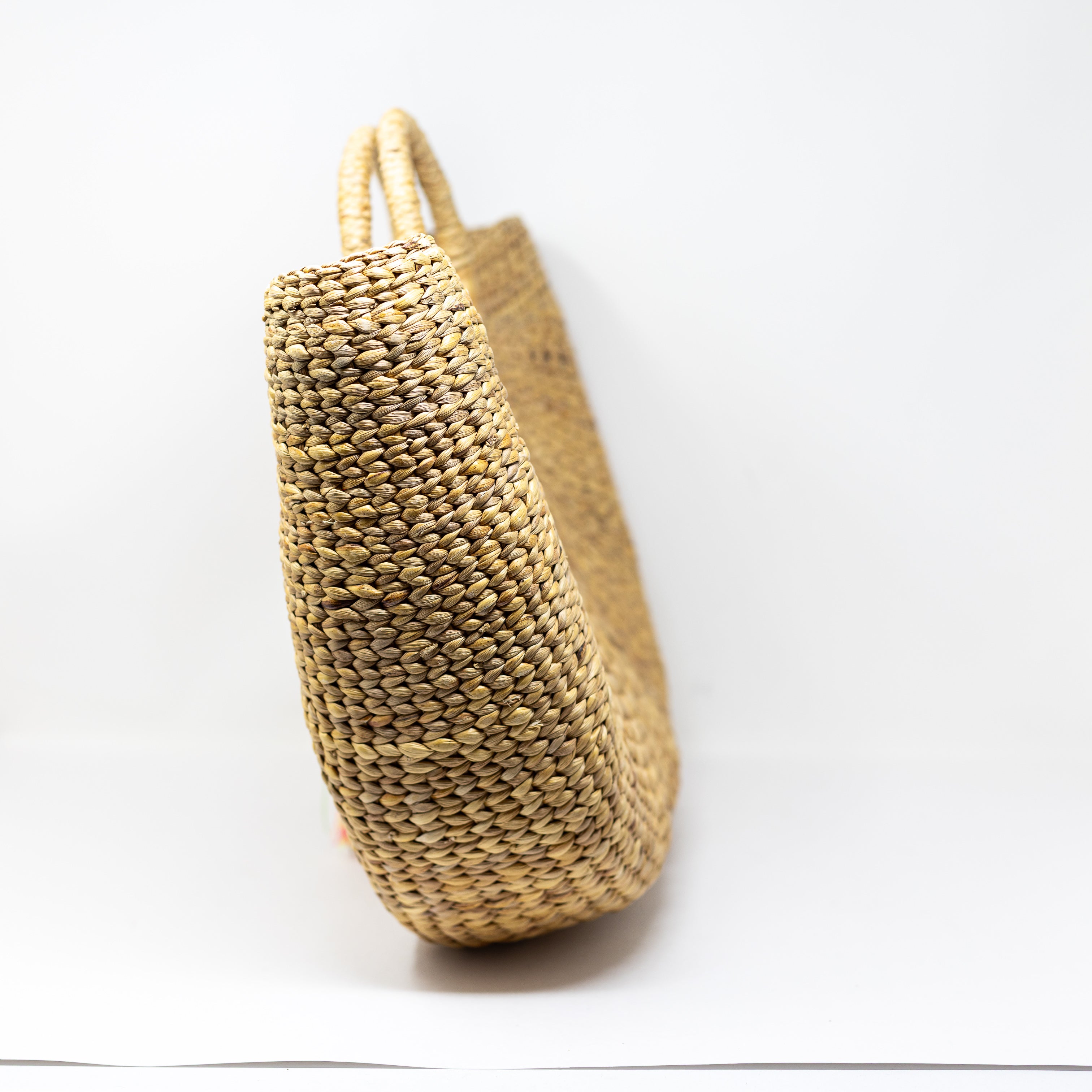 Jadetribe Wicker Straw Woven Braided Oversized Tassel Pom Pom Basket Bag Purse