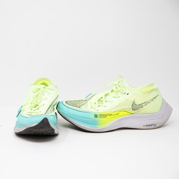 Nike Women's ZoomX Vaporfly Next 2 Barely Volt Turquoise Lace Up Running Sneaker