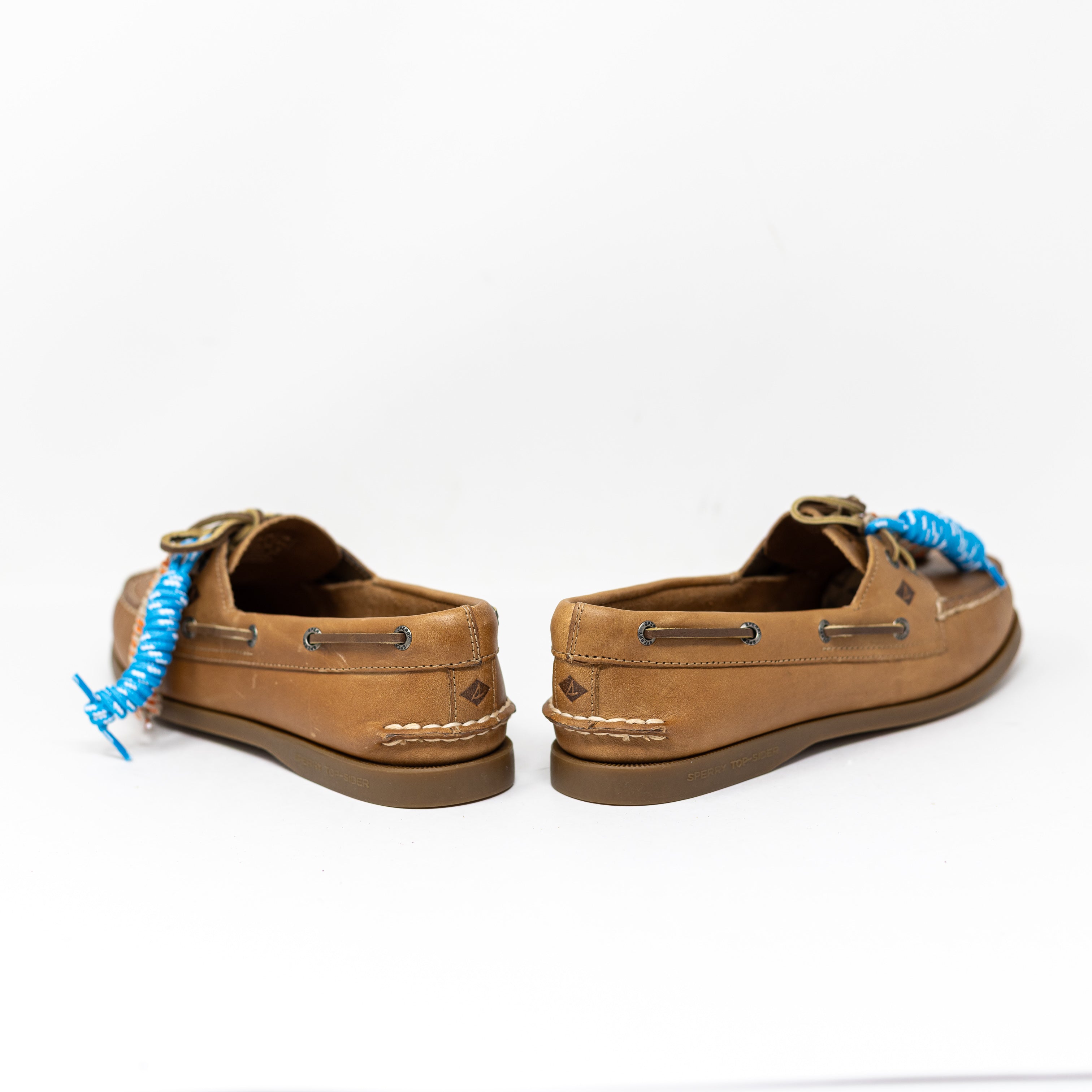 NEW Sperry x Aritzia Slim Boat Shoe Smooth Leather Slip On Flats Tan Bronzer 8.5