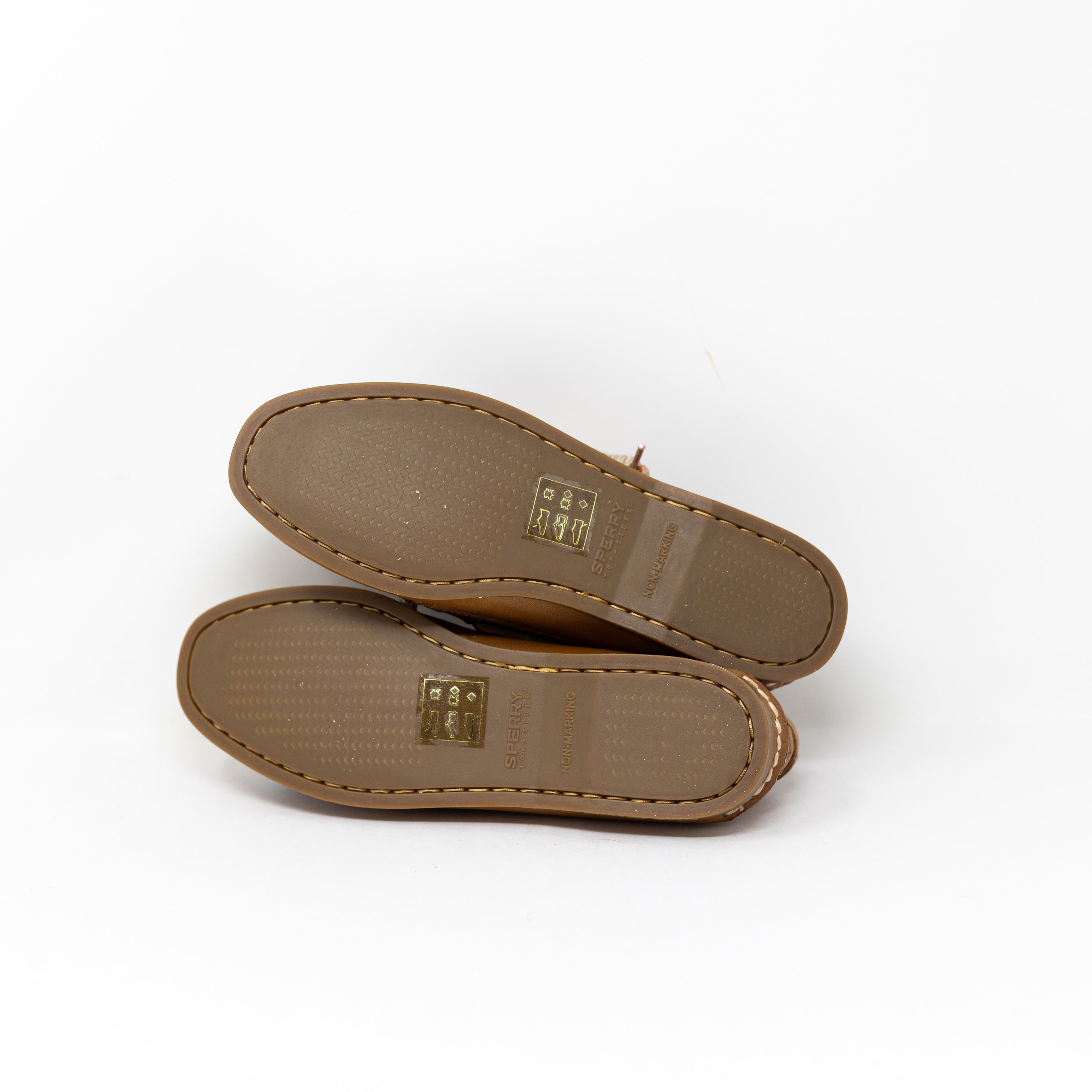NEW Sperry x Aritzia Slim Boat Shoe Smooth Leather Slip On Flats Tan Bronzer 8.5
