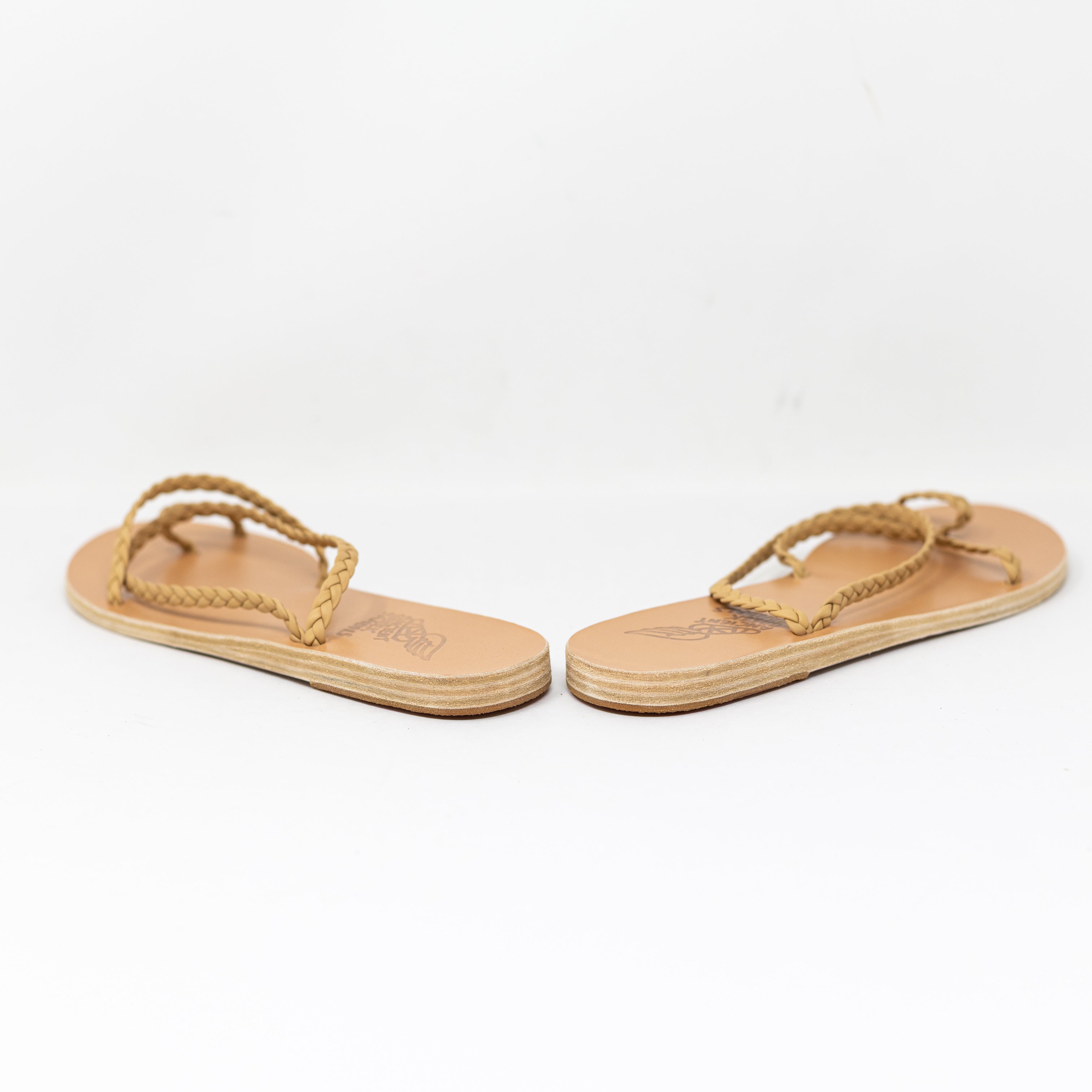 NEW Ancient Greek Sandals Eleftheria Braided Genuine Leather Flat Sandal Neutral