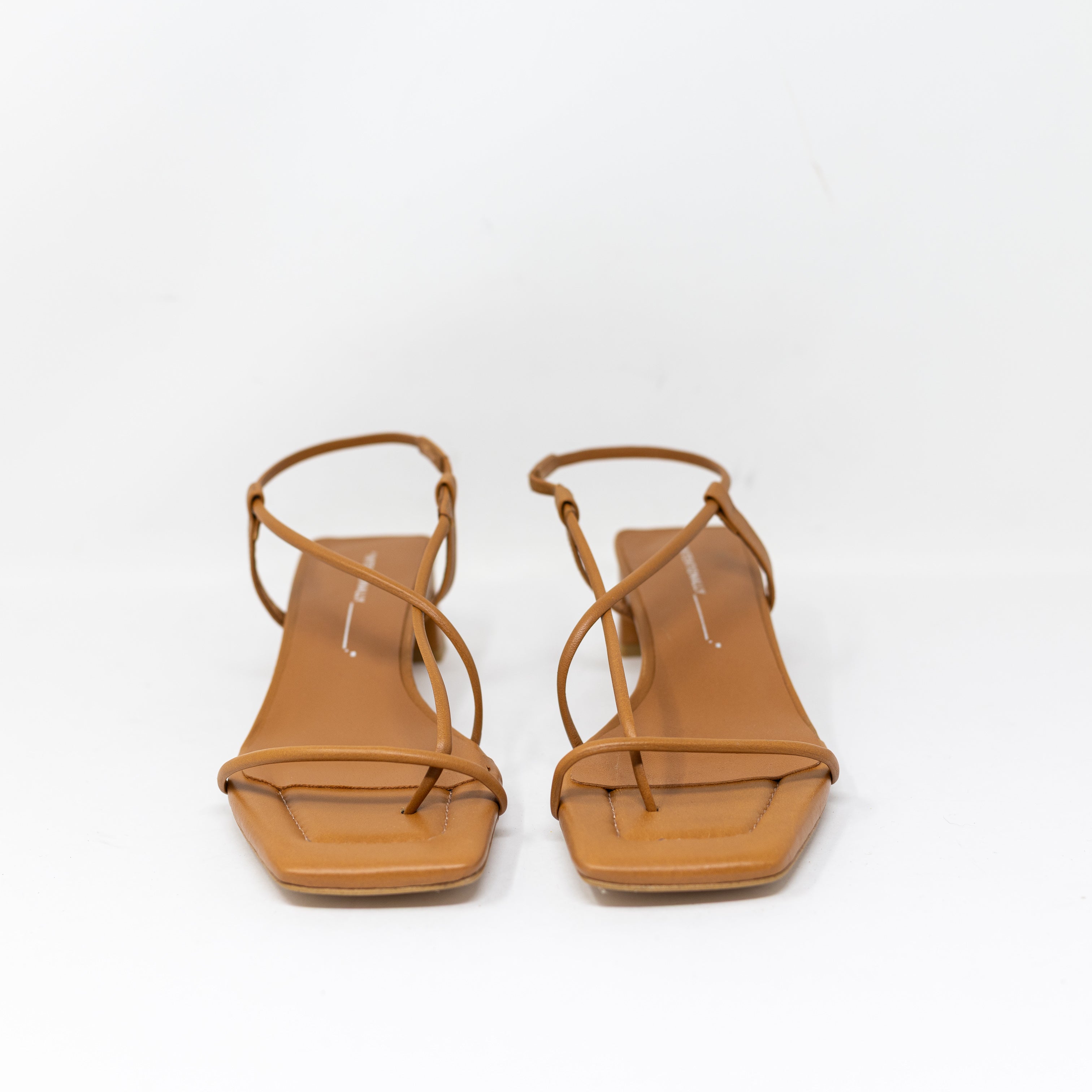 NEW Intentionally Blank Anca Genuine Leather Strappy Block Heel Shoes Tan 9