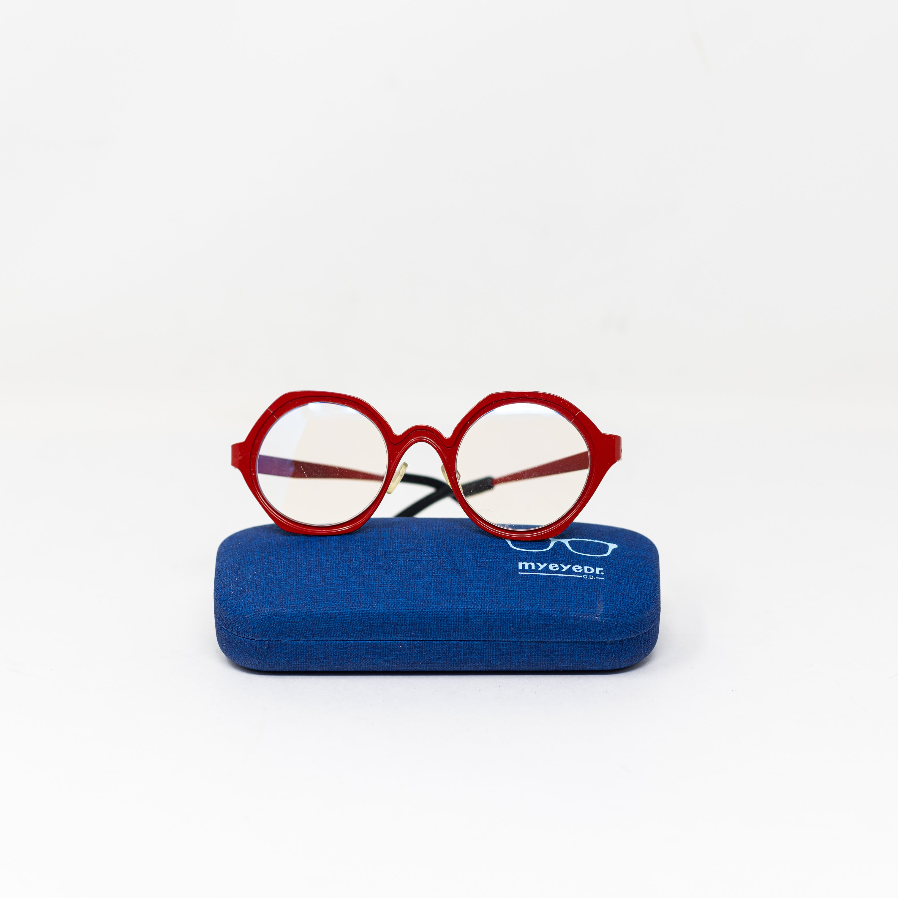 Anne Et Valentin Metal Red Circular Round Geometric Reading Magnifying Glasses