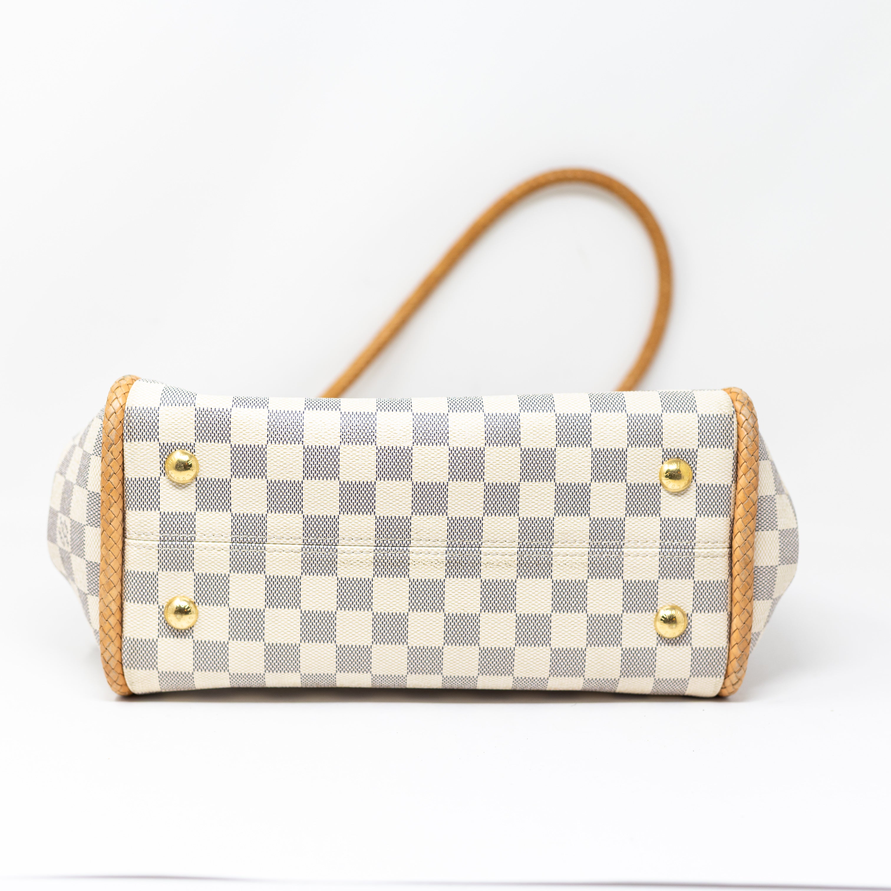 Louis Vuitton Propriano Damier Azur Check Coated Canvas Shoulder Tote Purse Bag