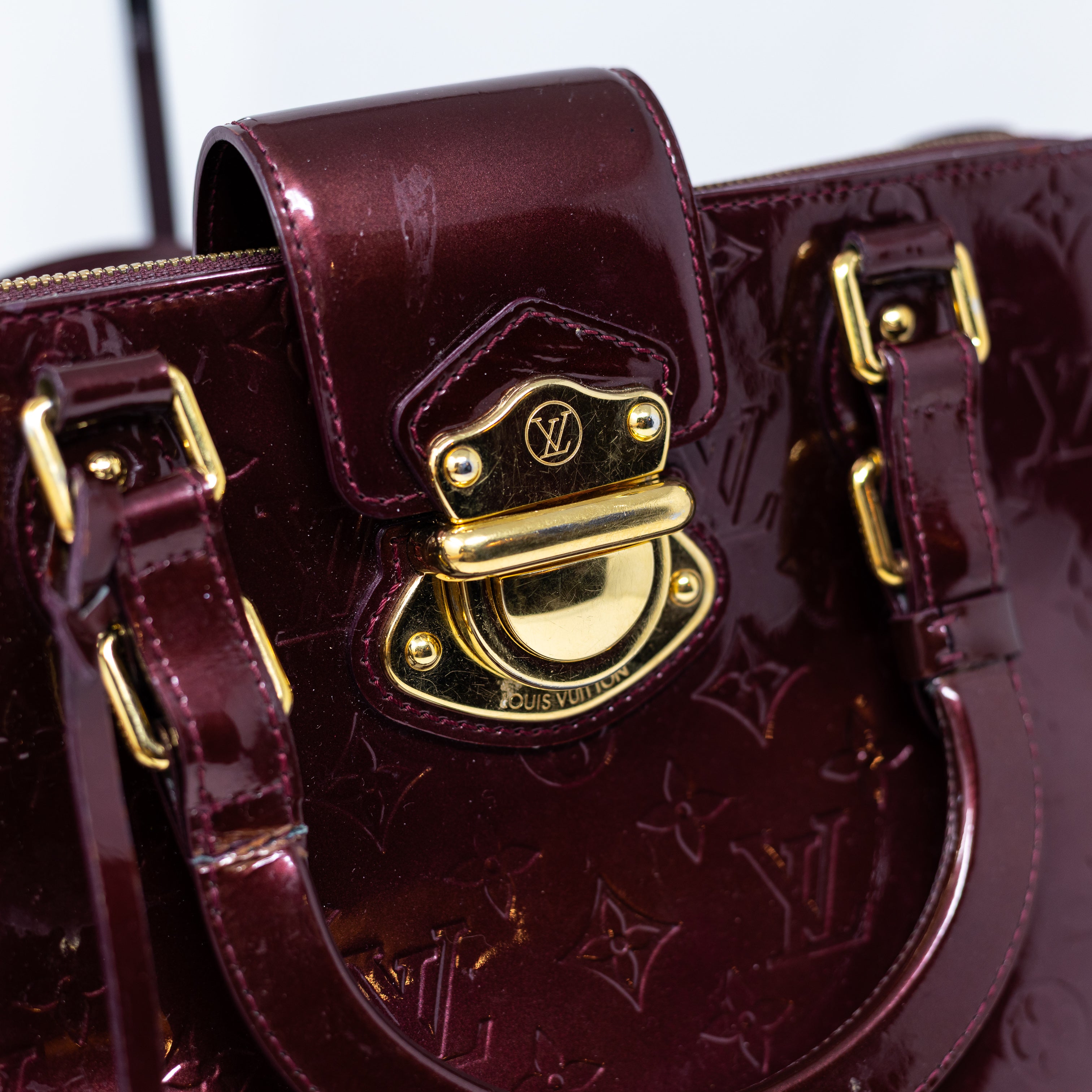 Louis Vuitton Melrose Avenue Vernis Patent Leather Amarante Purple Satchel Purse