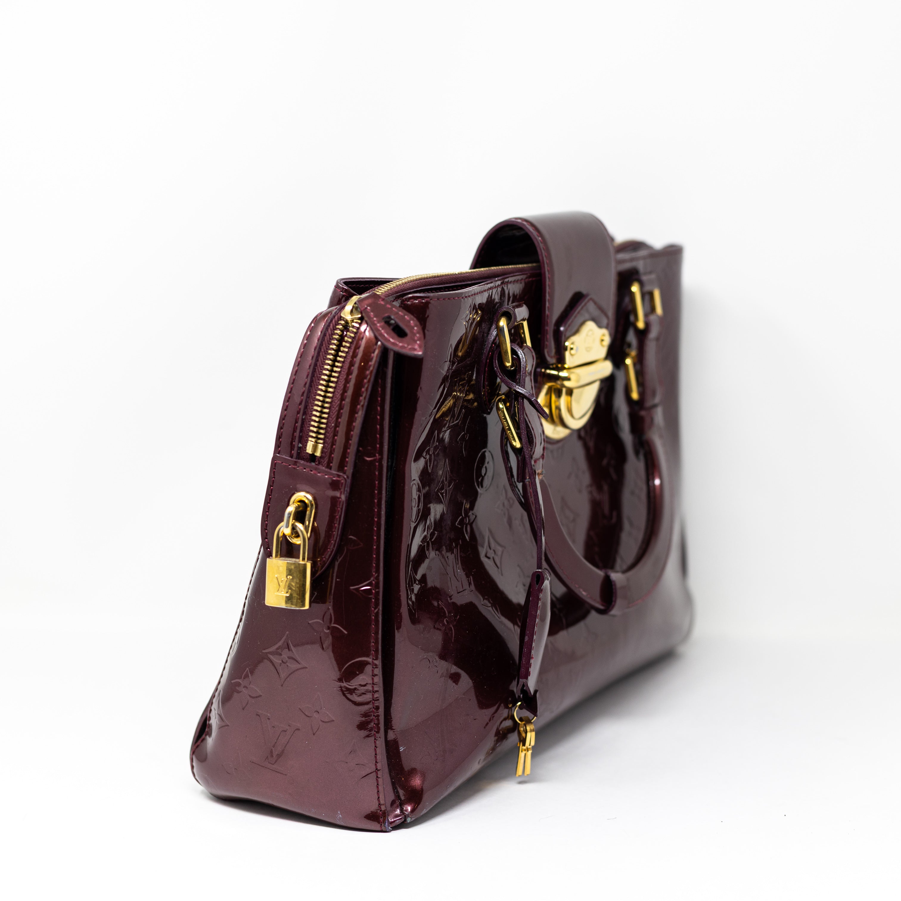 Louis Vuitton Melrose Avenue Vernis Patent Leather Amarante Purple Satchel Purse