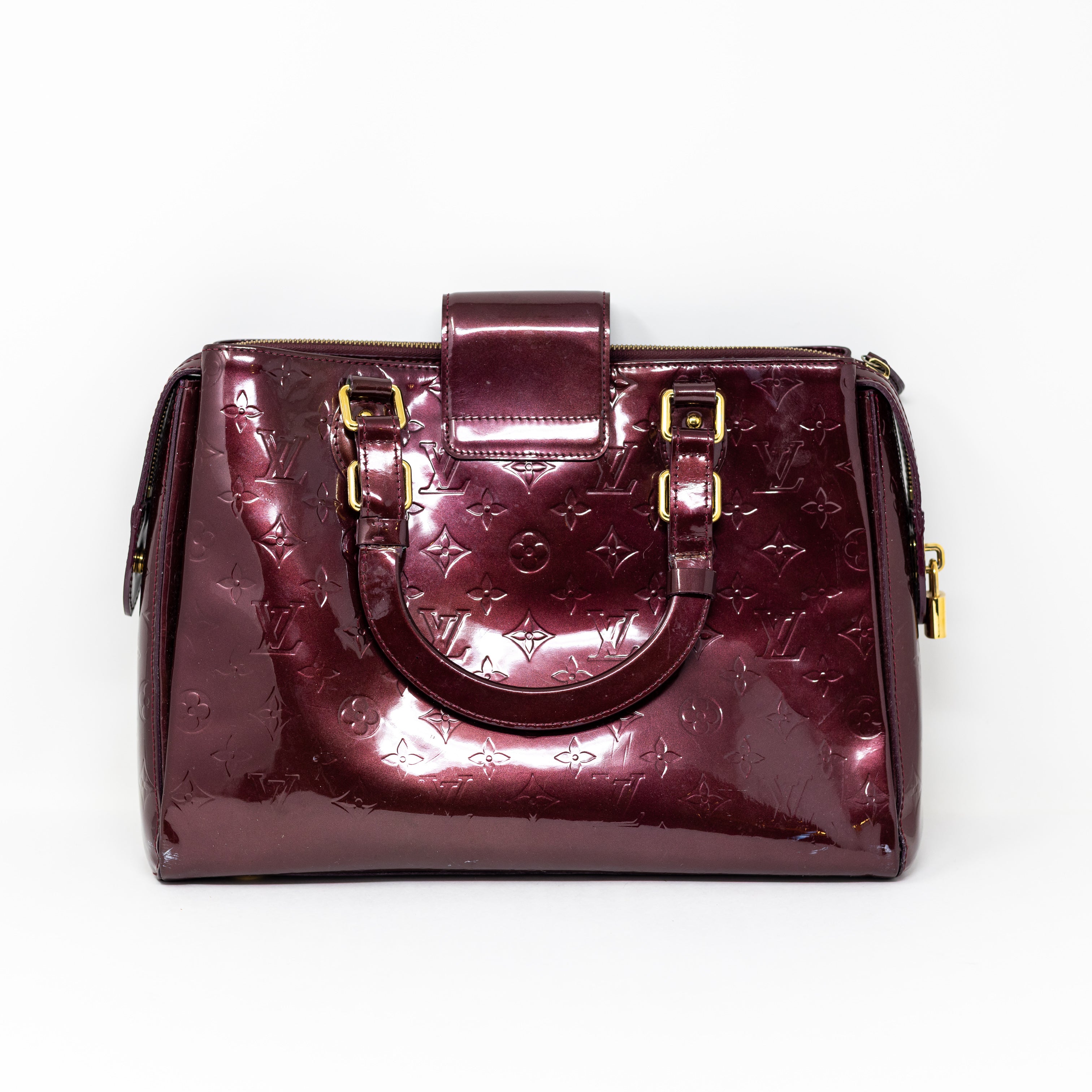 Louis Vuitton Melrose Avenue Vernis Patent Leather Amarante Purple Satchel Purse