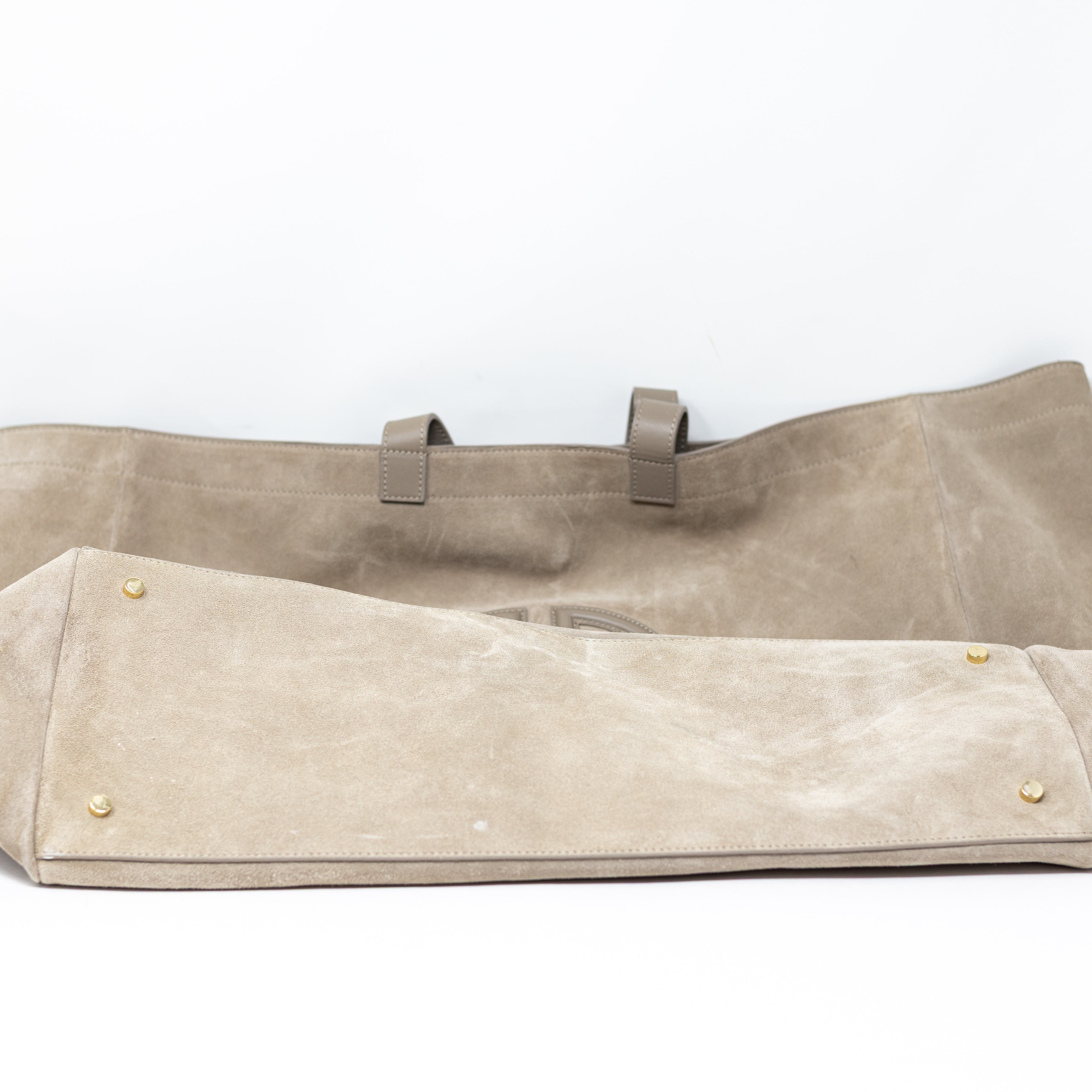 Anine Bing Rio Genuine Suede Leather Oversized XL Shoulder Tote Bag Purse Taupe