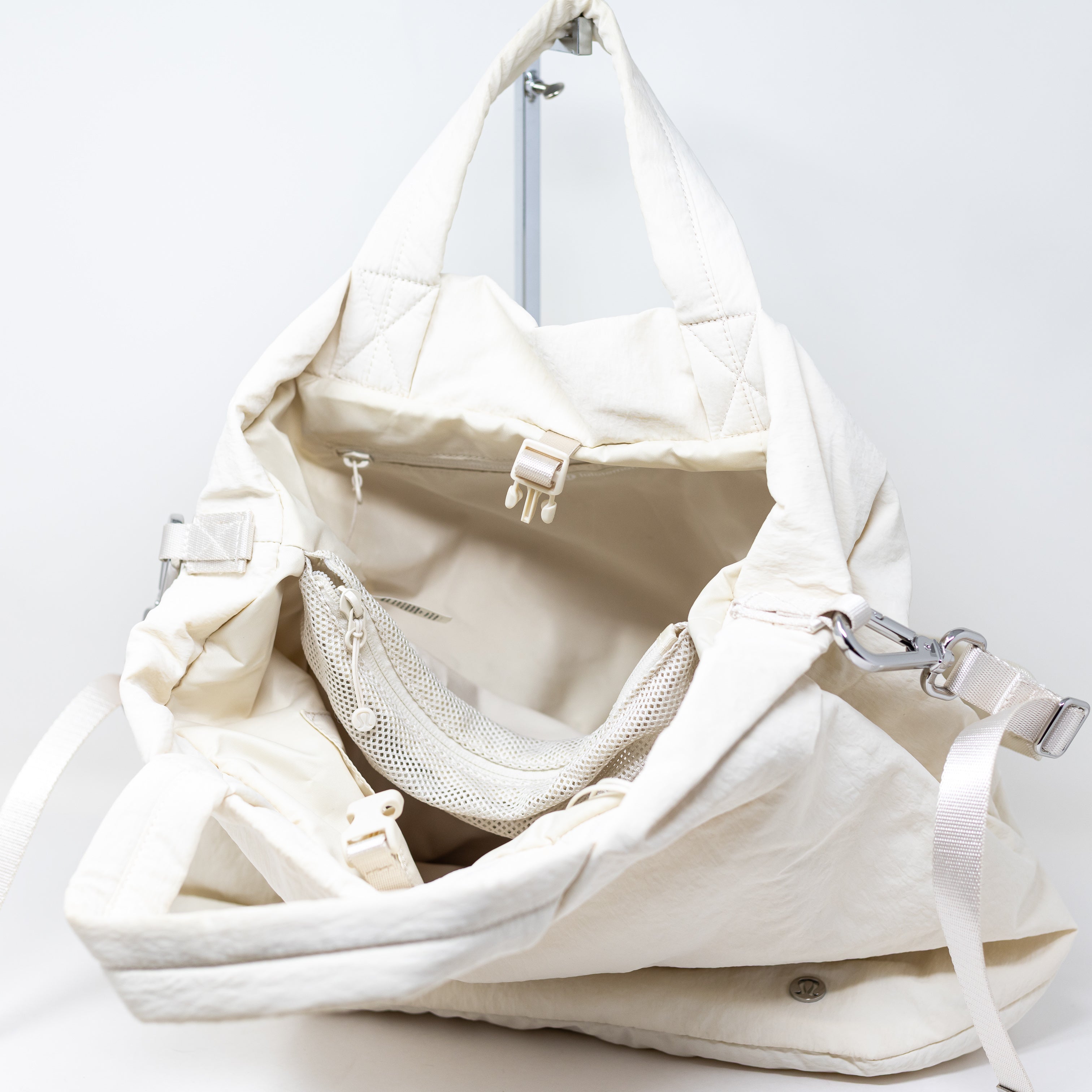 Lululemon On My Level Convertible Crossbody Tote Purse Travel Bag Light Ivory