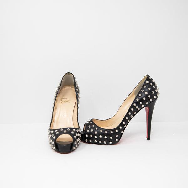 Christian Louboutin Very Prive 120 Nappa Spike Studded Embellished High Heels 7