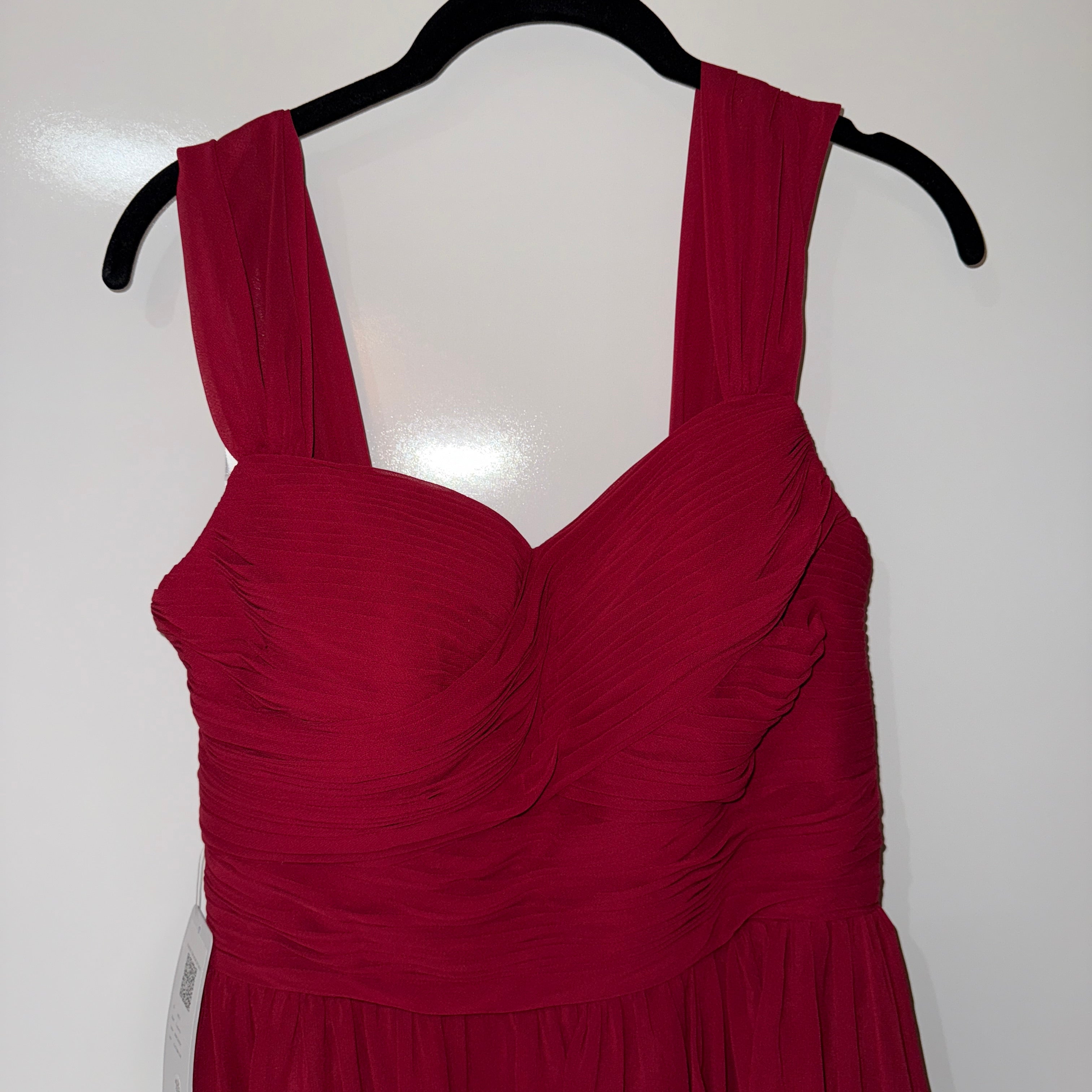 NEW Azazie Zapheira A-Line Ruched Chiffon Bridesmaid Wedding Dress Burgundy C