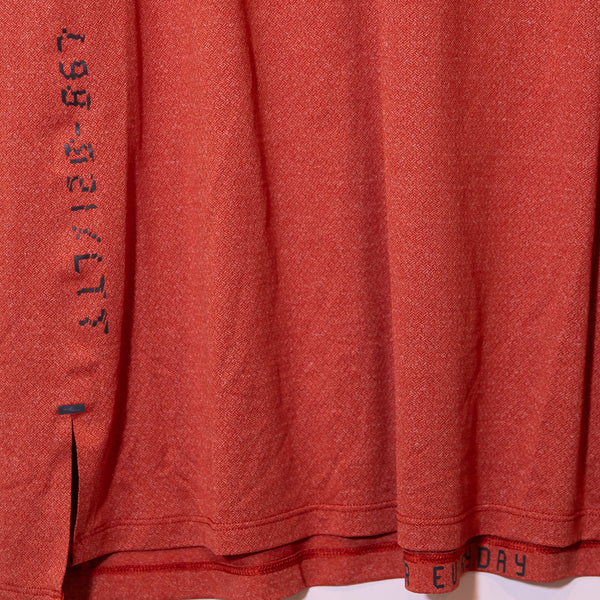 Lululemon Textured Training Short Sleeve Heathered Warm Coral Athletic Tee Shirt