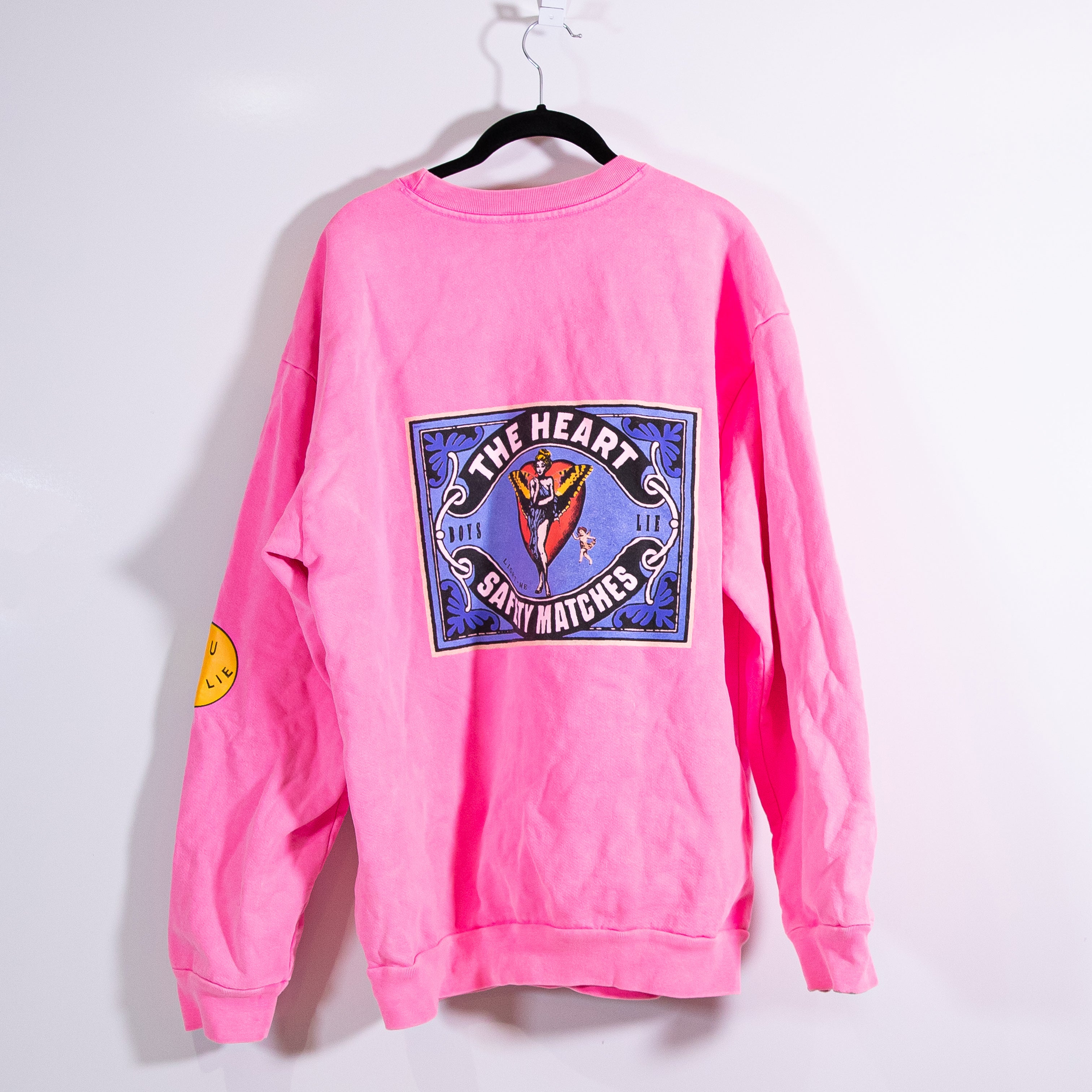 Boys Lie Perfect Match Angel Graphic Print Pattern Oversized Sweatshirt Sweater