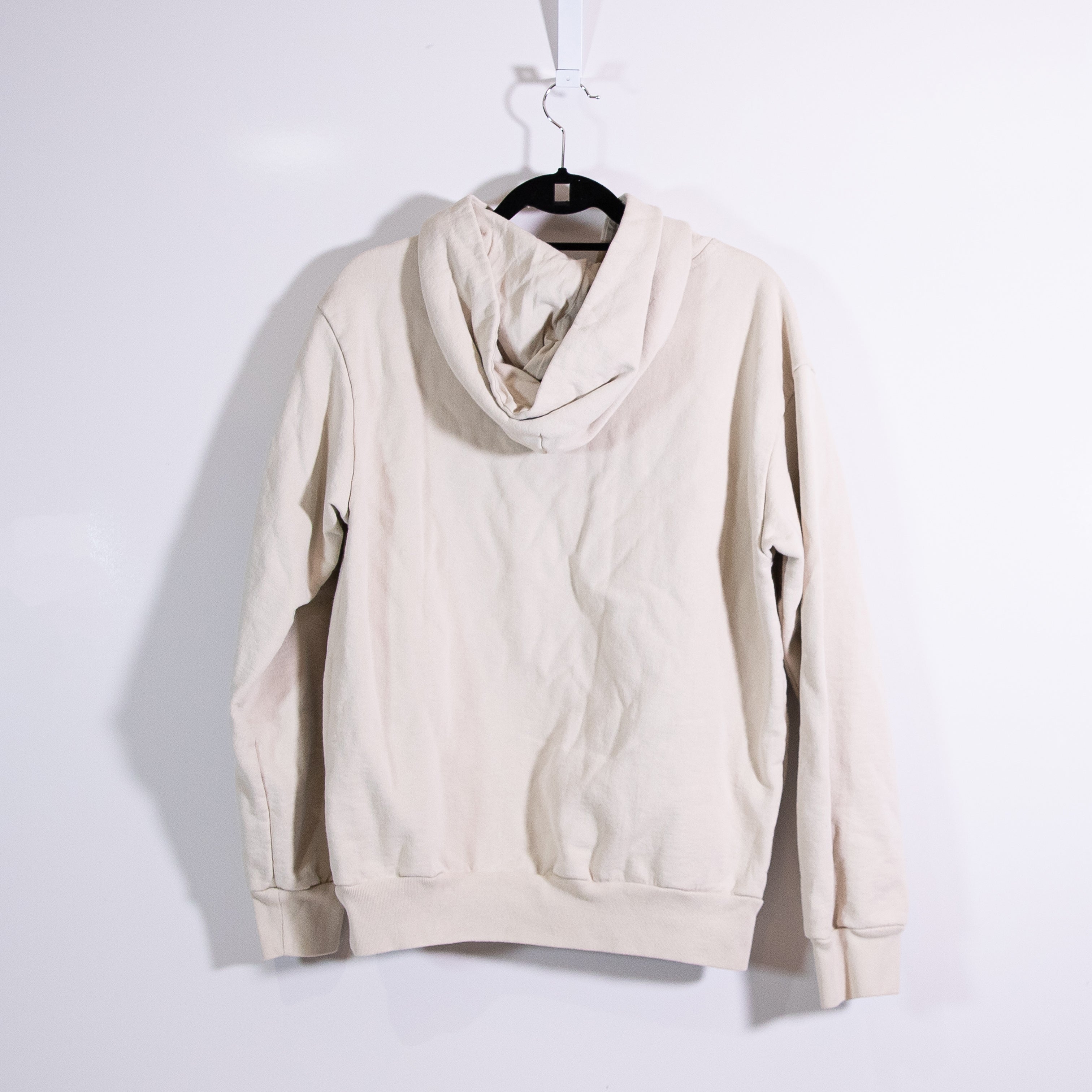 Talentless Cotton Fleece Terry Lined Velvet Logo Pullover Hoodie Sweatshirt Tan