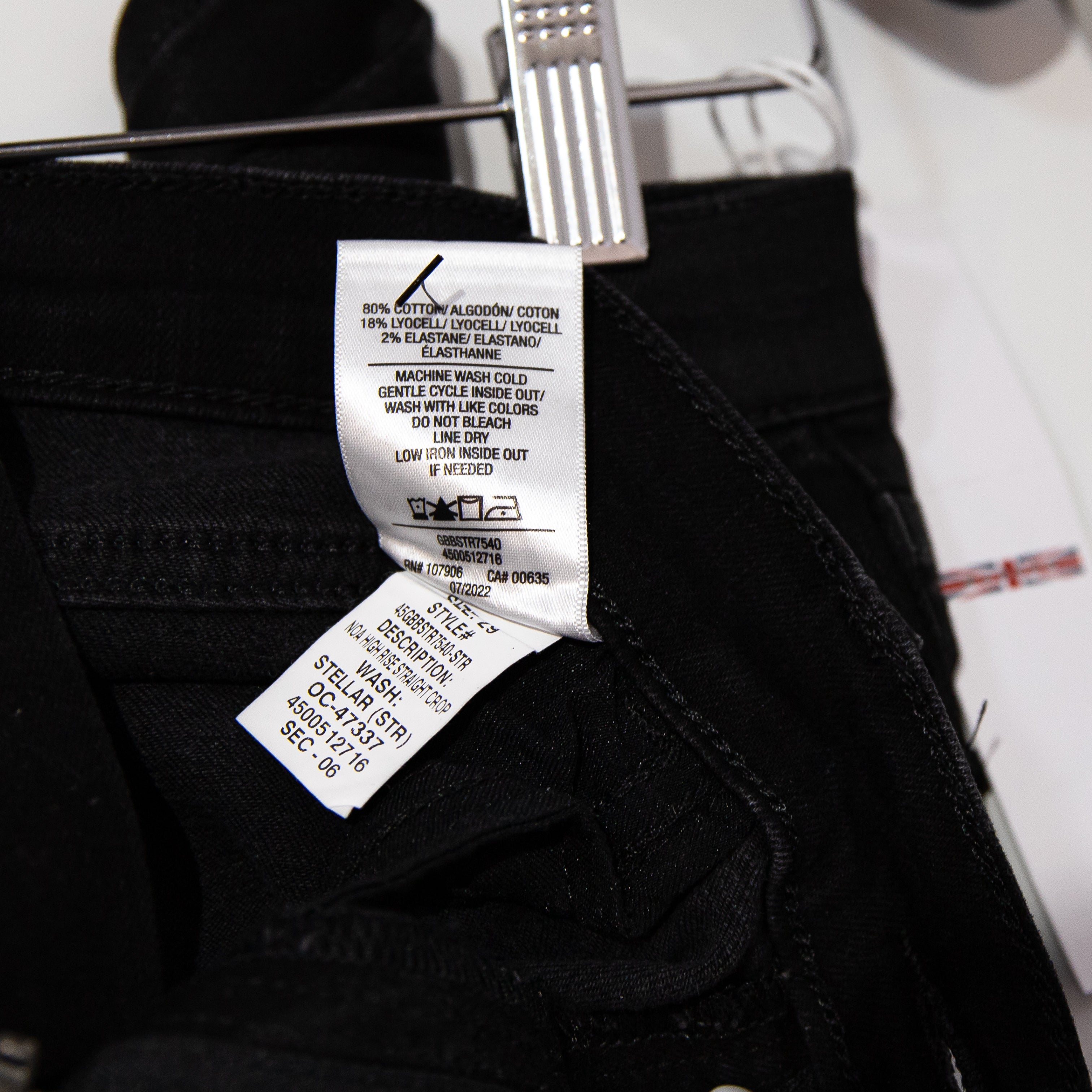 NEW Hudson Noa High-Rise Straight Ankle Polished Cotton Stellar Black Jeans 29