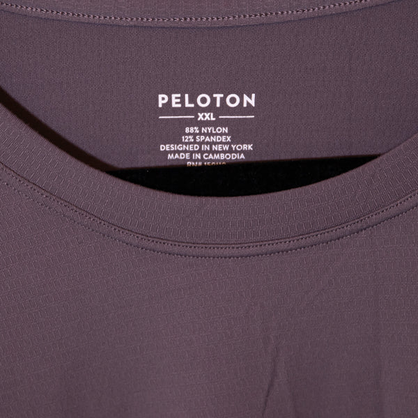 Peloton Men's Crew Neck Short Sleeve Logo Graphic Print Athletic Tee Shirt Gray