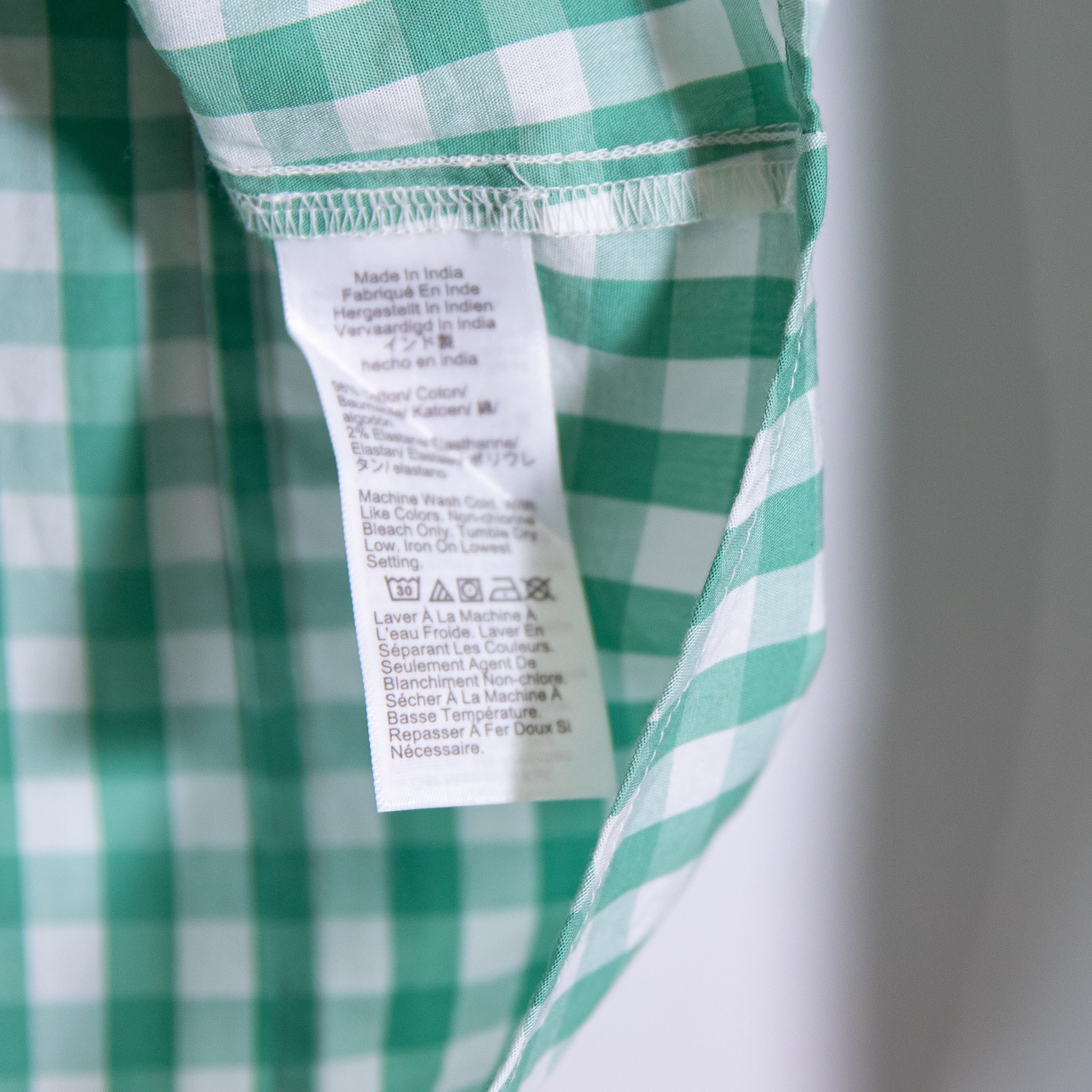 NEW J. Crew Petite Lightweight Cotton Blend Shirt In Signature Fit Green Gingham