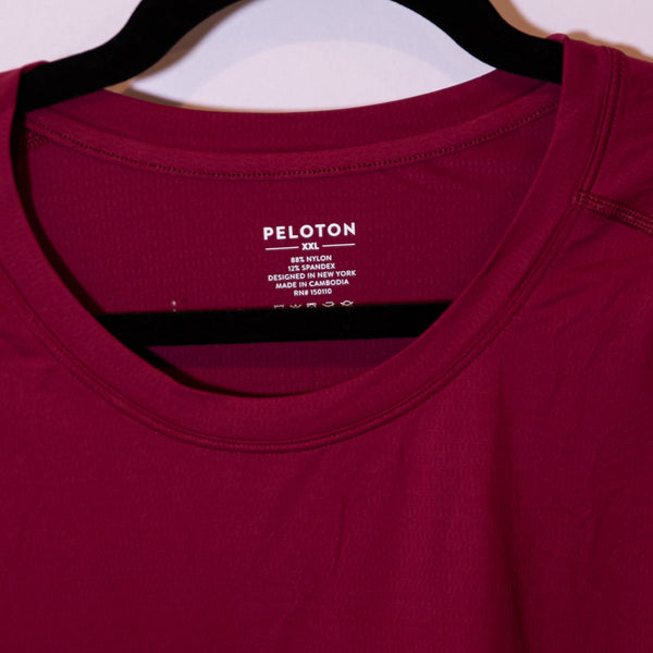 Peloton Men's Crew Neck Short Sleeve Logo Graphic Print Athletic Shirt Red XXL