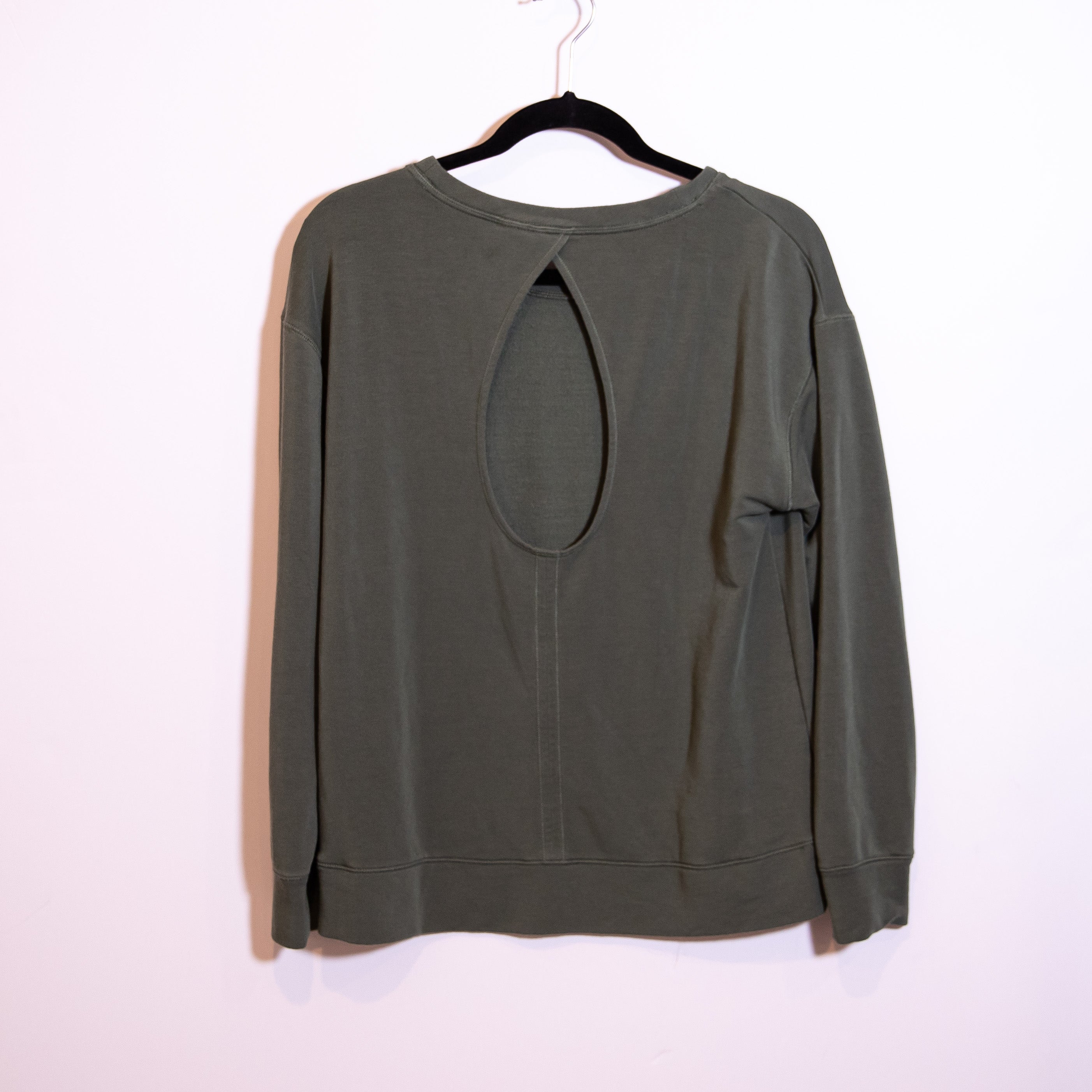 Calia By Carrie Underwood Open Back Crew Neck Long Sleeve Pullover Sweater Green