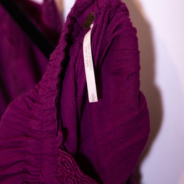 Free People Crochet Lace Halter Neck Sleeveless Mini Romper Playsuit Purple S