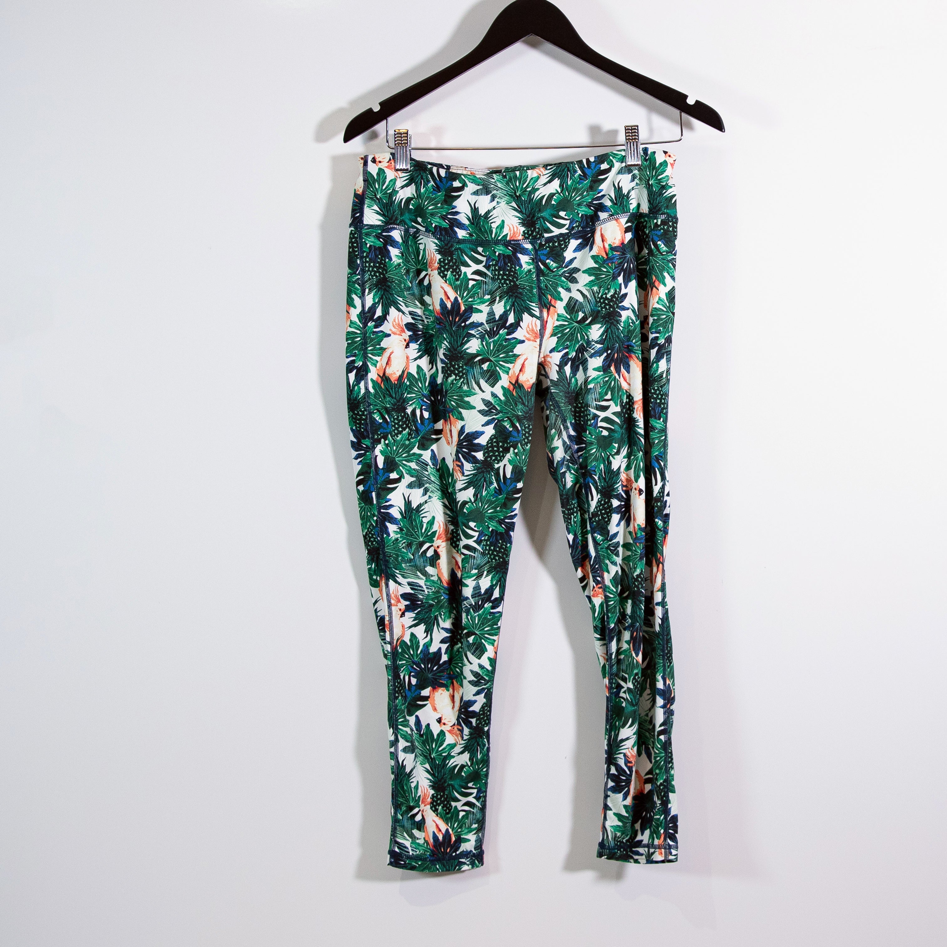 Sweaty Betty Women's Mid Rise Athletic Work Out Leggings Crop Pants Tropical L