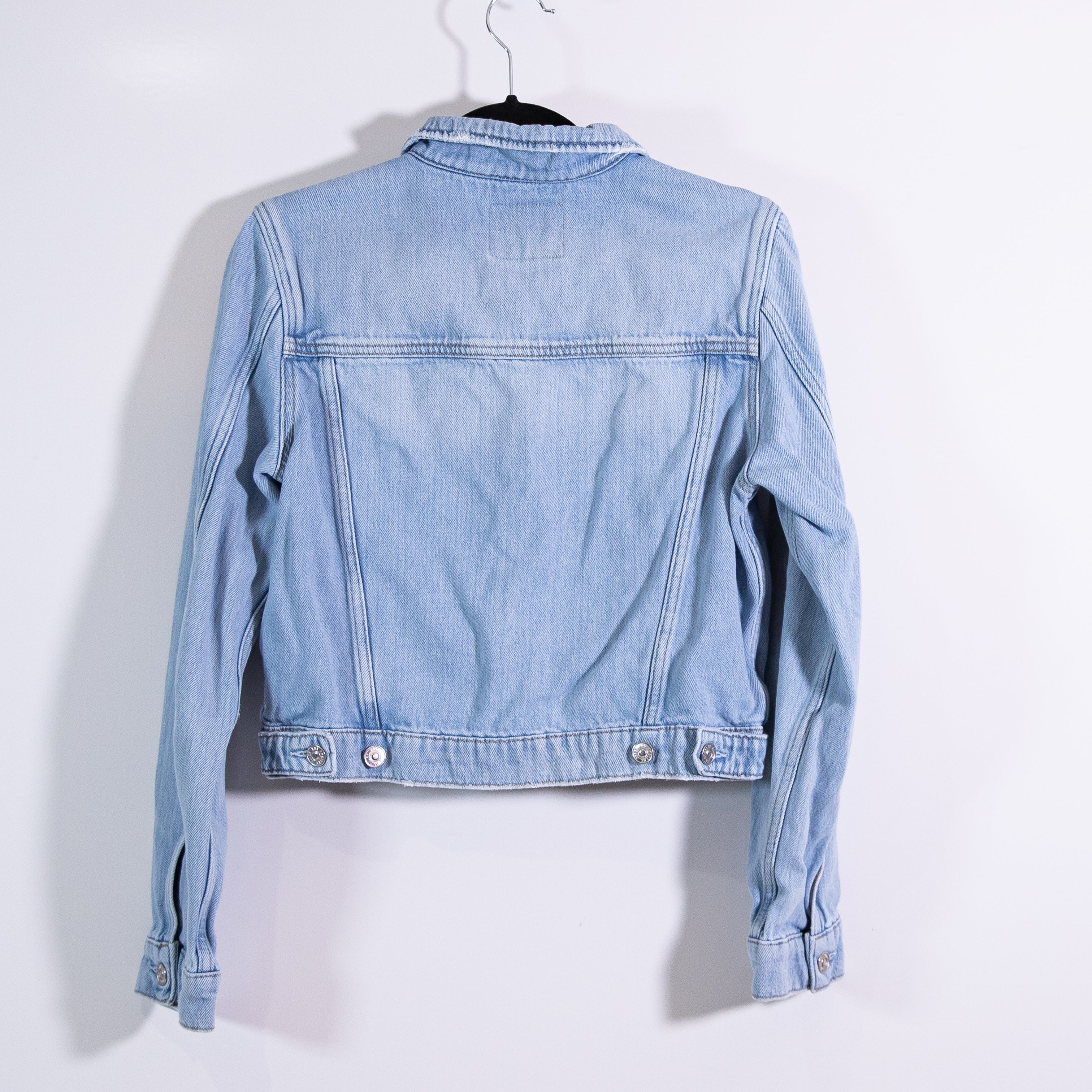 Paige Denim Relaxed Vivienne Cotton Cropped Button Jean Jacket Sonata Distressed