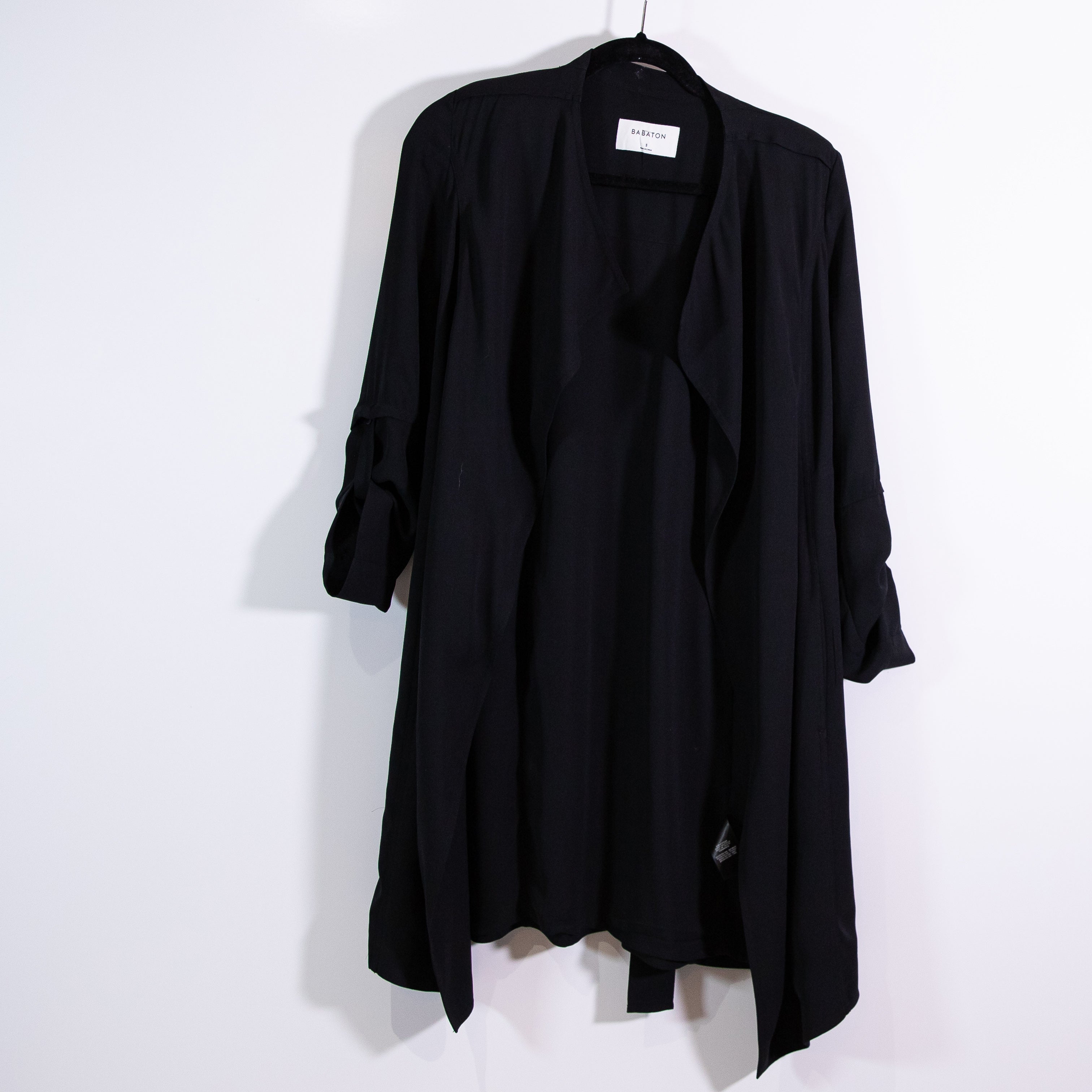 Babaton Aritzia Quincy Lightweight Chiffon Duster Jacket Cardigan Black S