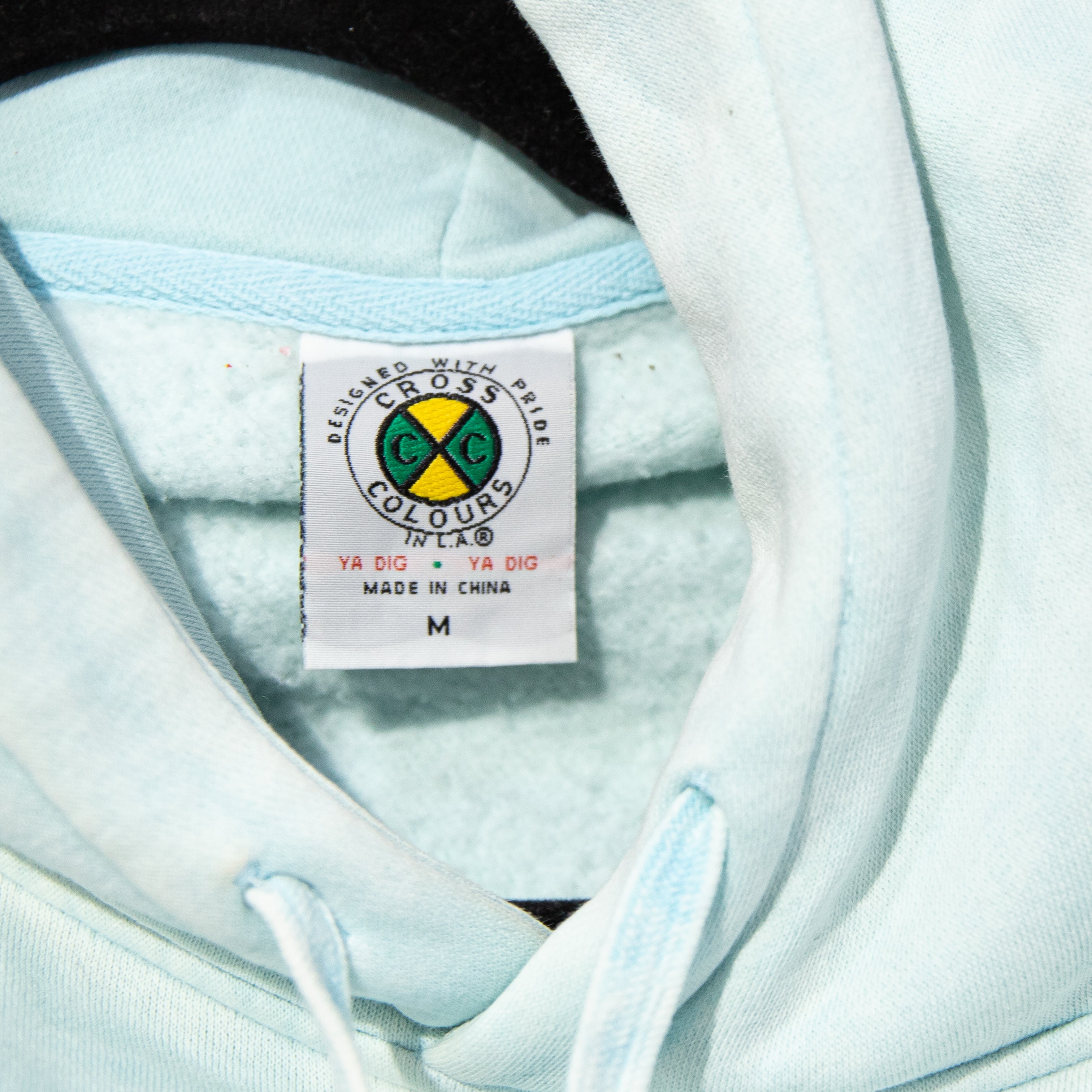 Cross Colours Women's Cotton Fleece Lined Graphic Pullover Hoodie Sweater Blue M