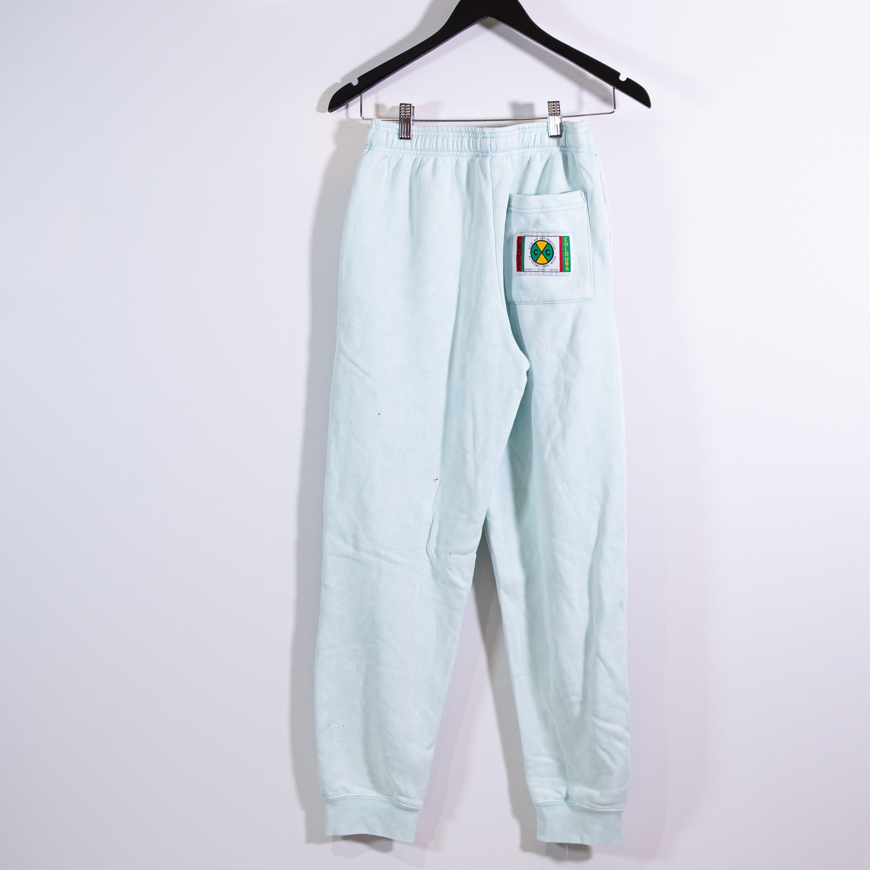 Cross Colours Women's Cotton Fleece Lined Graphic Mid Rise Sweat Pants Blue S