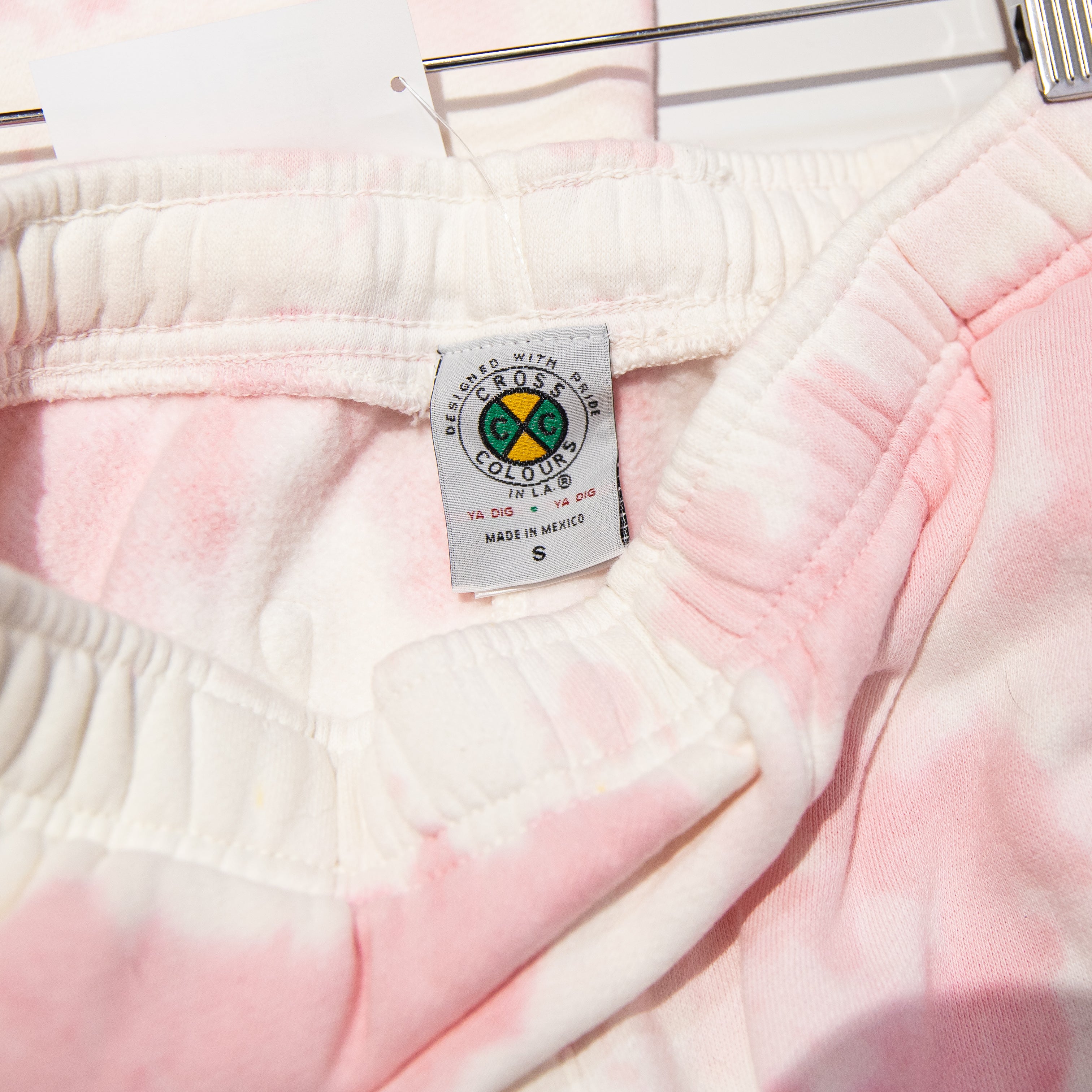 NEW Cross Colours Love Black Lives Cotton Fleece Lined Jogger Sweat Pants Pink S