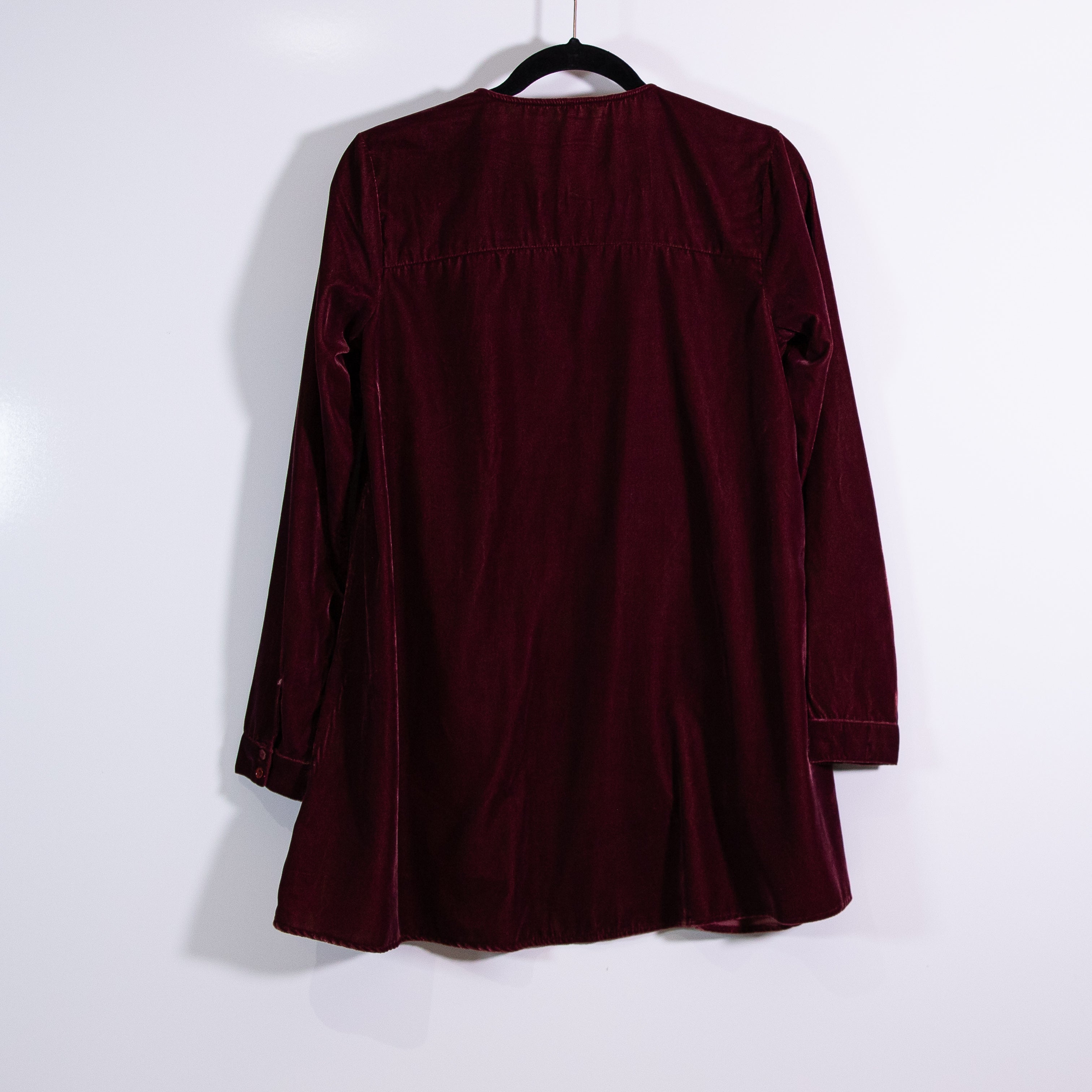 Free People Always Forever Velvet Velour Floral Flower Embroidered Tunic Dress