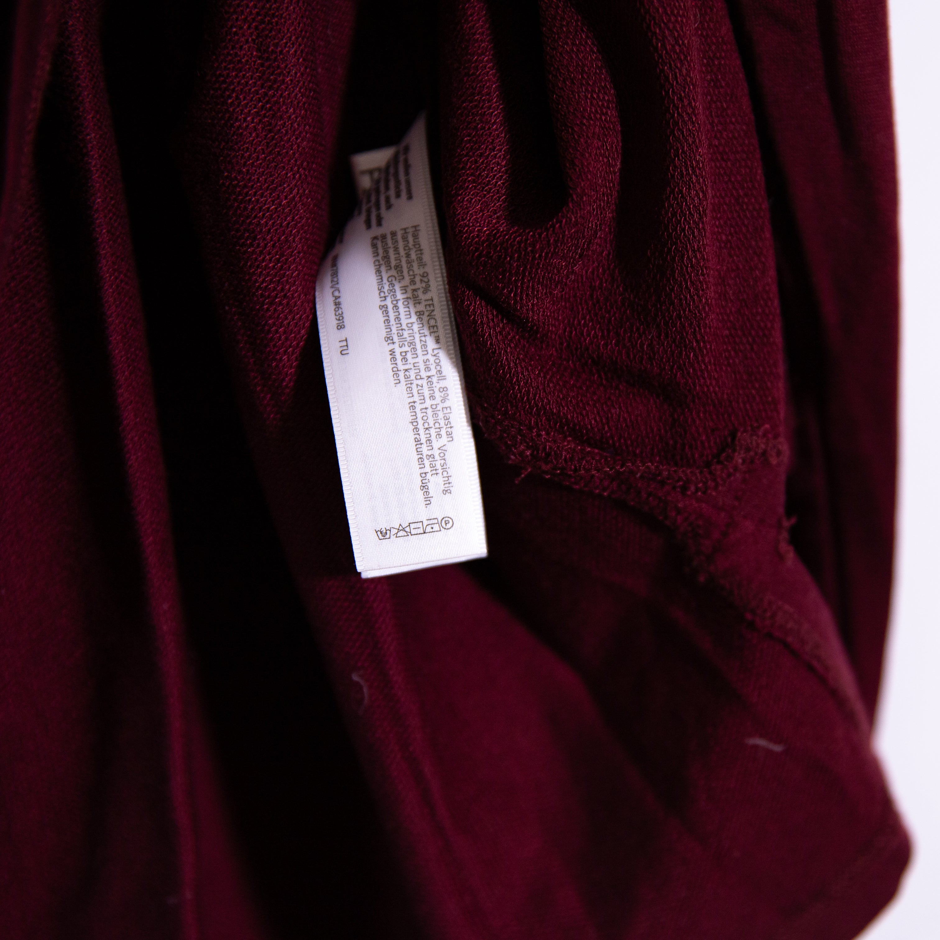 Eileen Fisher Stretch Knit Mock Neck Long Sleeve Pullover Shirt Top Burgandy L