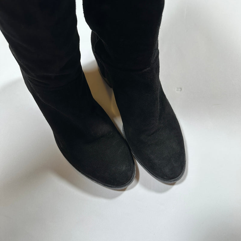 Rag & Bone Ashby Genuine Suede Over The Knee Block High Heel Boots Shoes Black