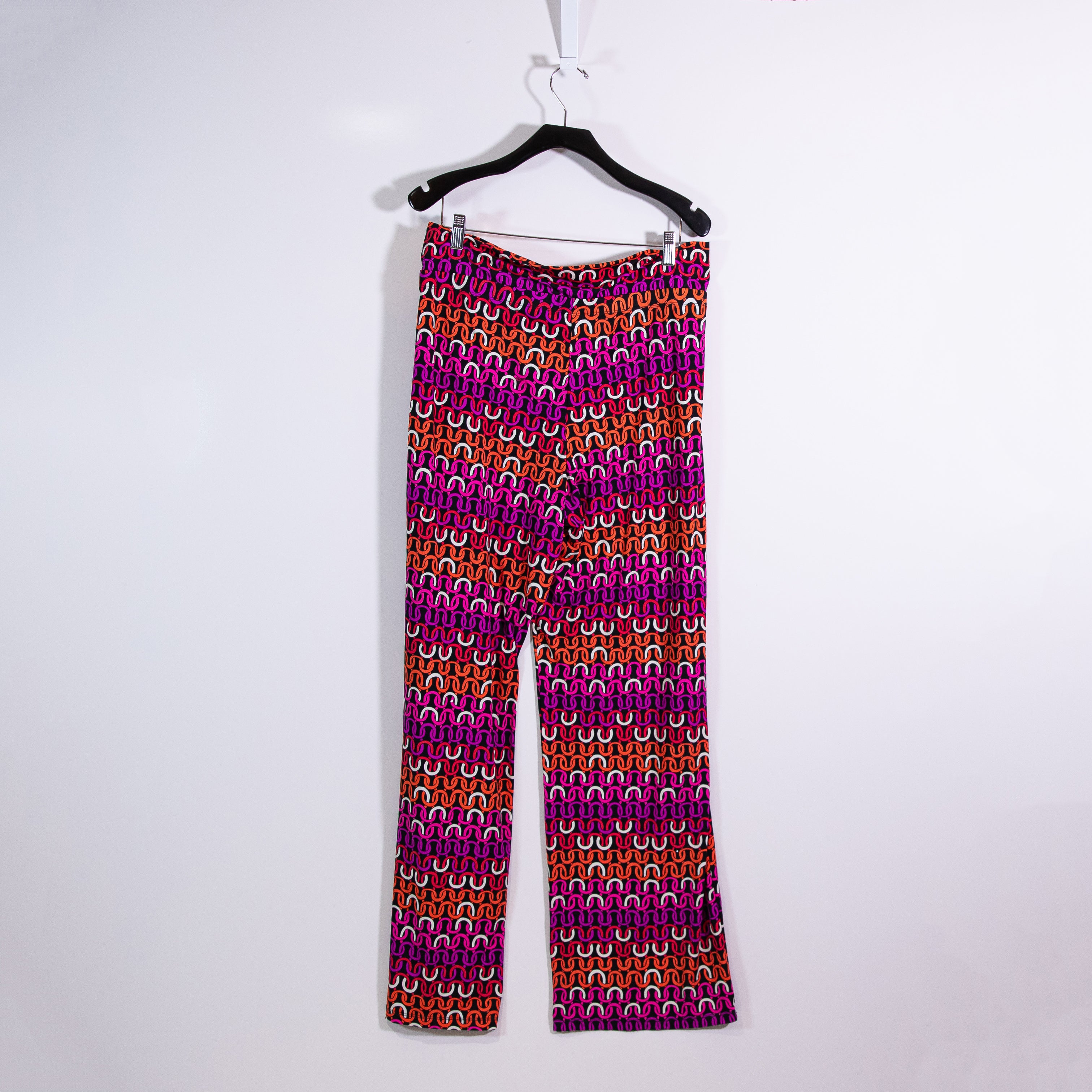 Trina Turk Echo Chain Link Print Pattern Stretch Knit Straight Leg Cover Up Pant