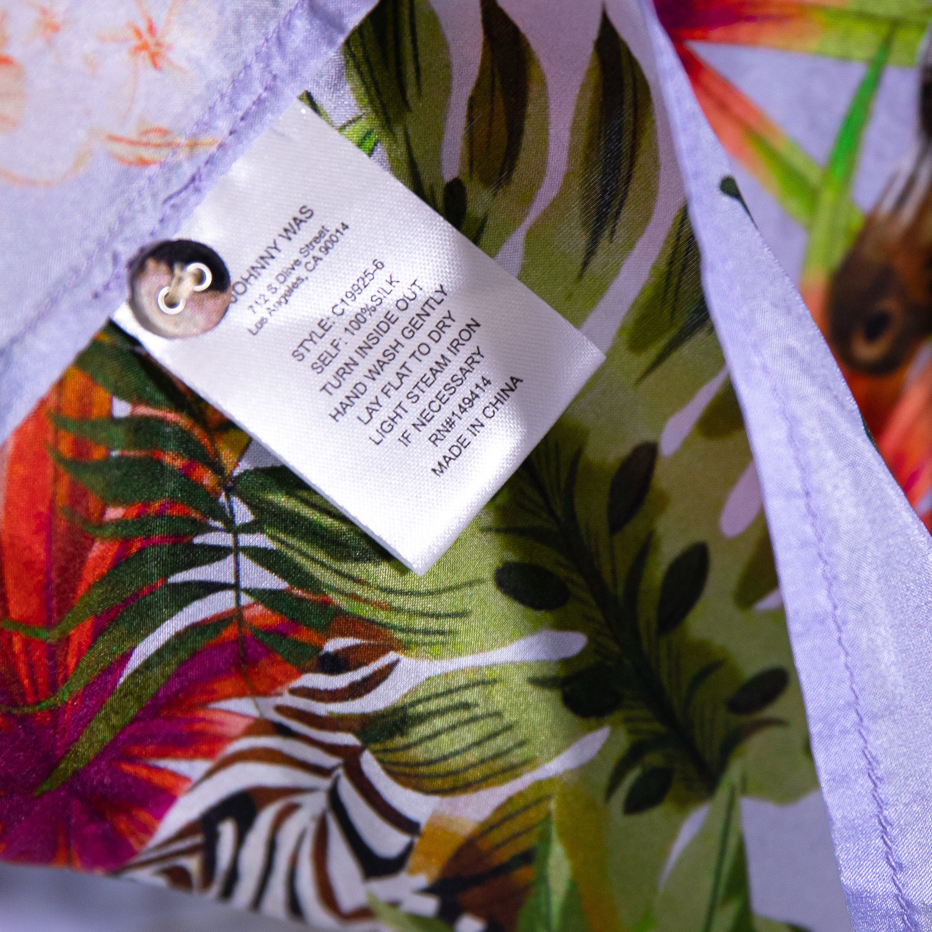 NEW Johnny Was Akoni Silk Chiffon Shirt Blouse Top Bellina Jungle Print L/XL