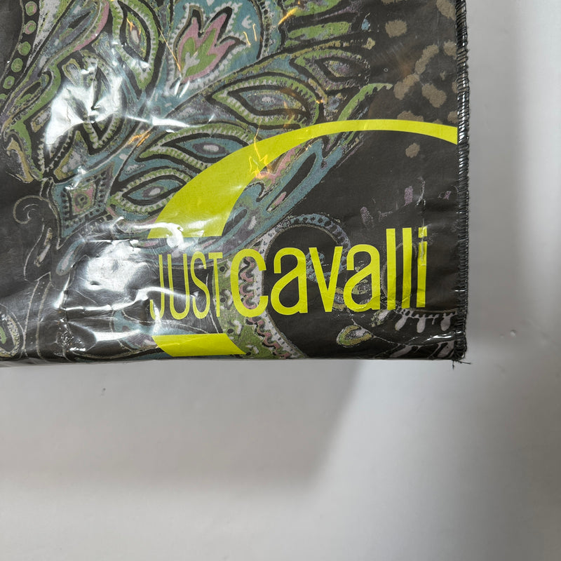 Just Cavalli Laminated Reusable Shoulder Shopping Tote Purse Bag Printed