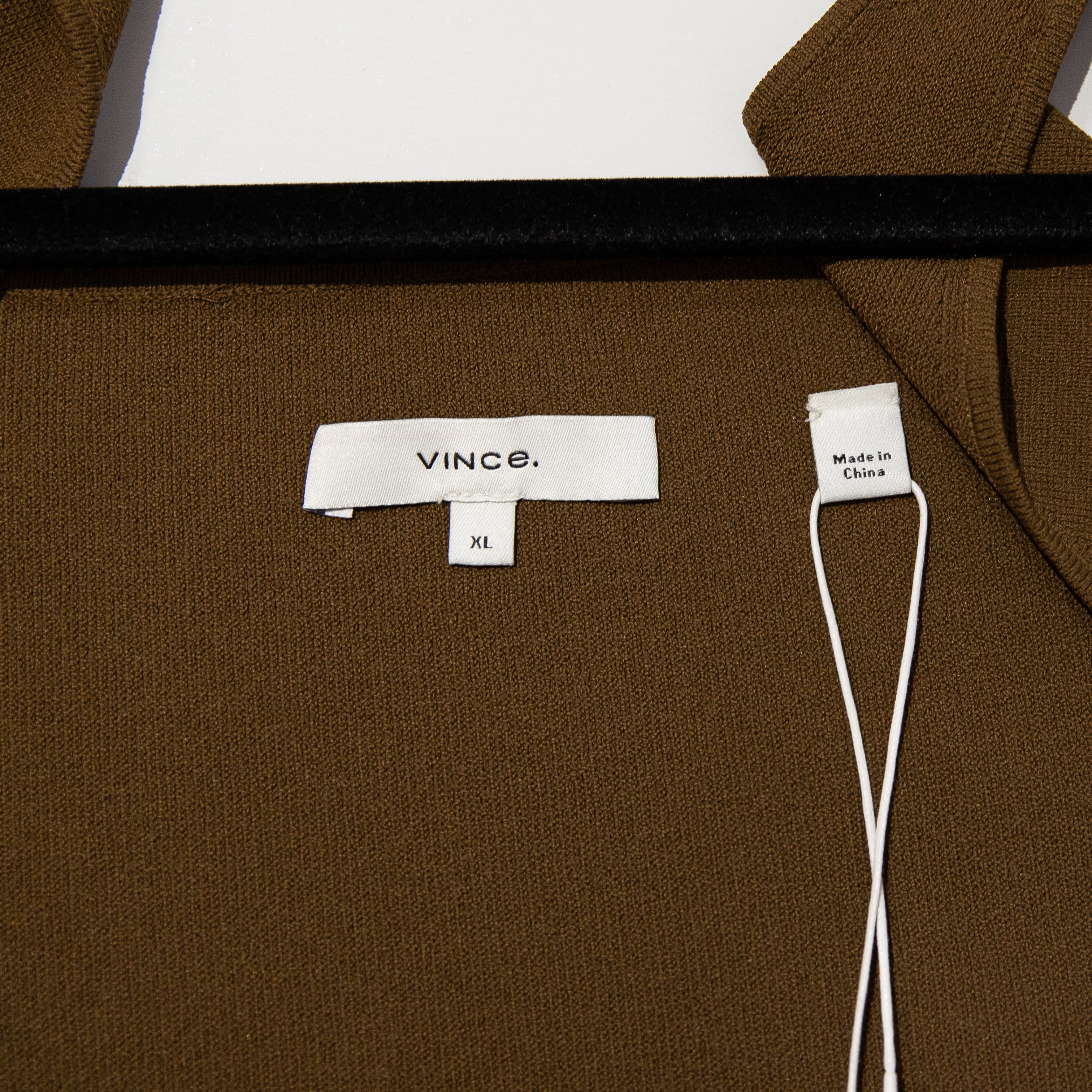 NEW Vince Women's Square Front Camisole Knit Stretch Tank Top Cottonwood Brown