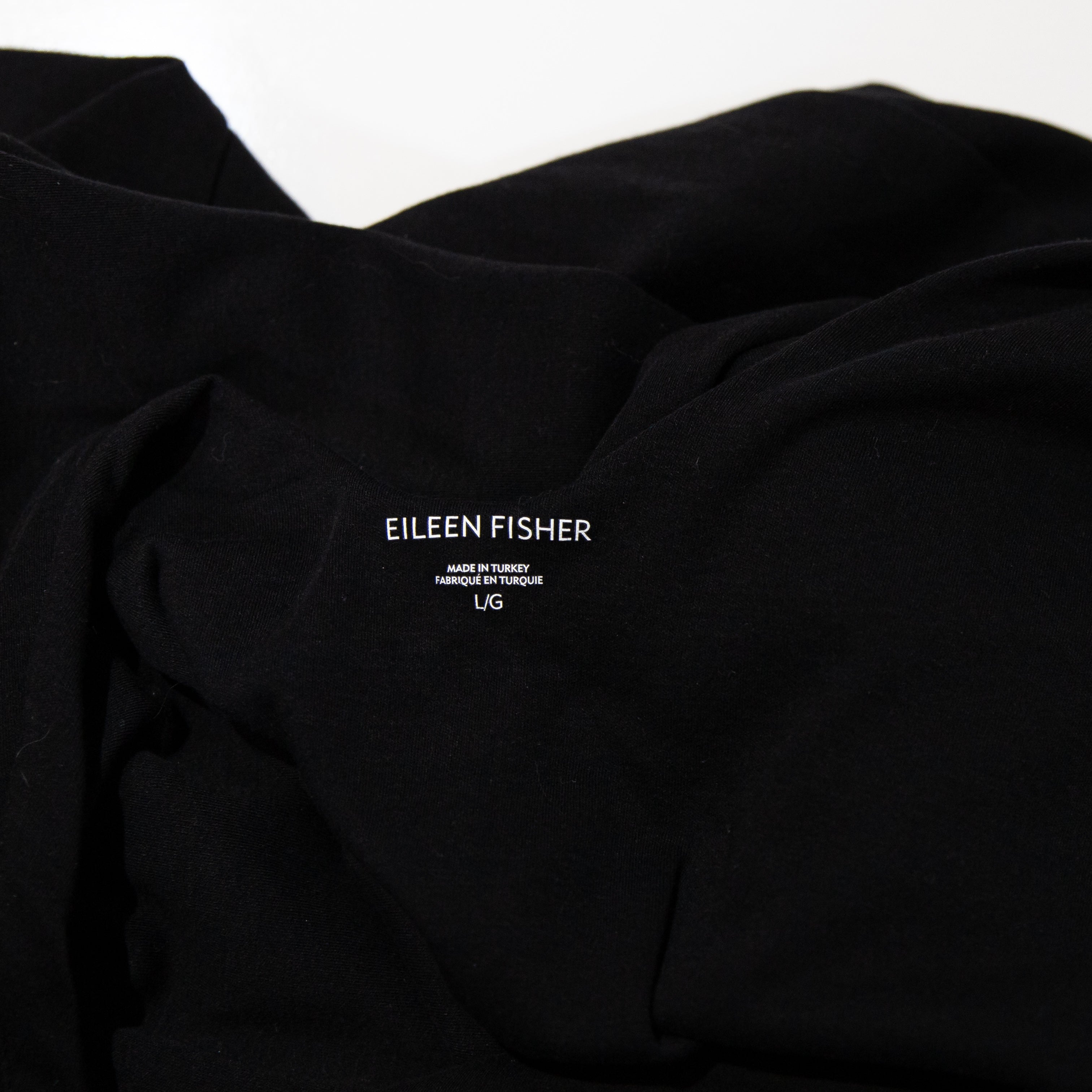 Eileen Fisher Cotton Stretch Scoop Neck Sleeveless Full Length Jumpsuit Black L