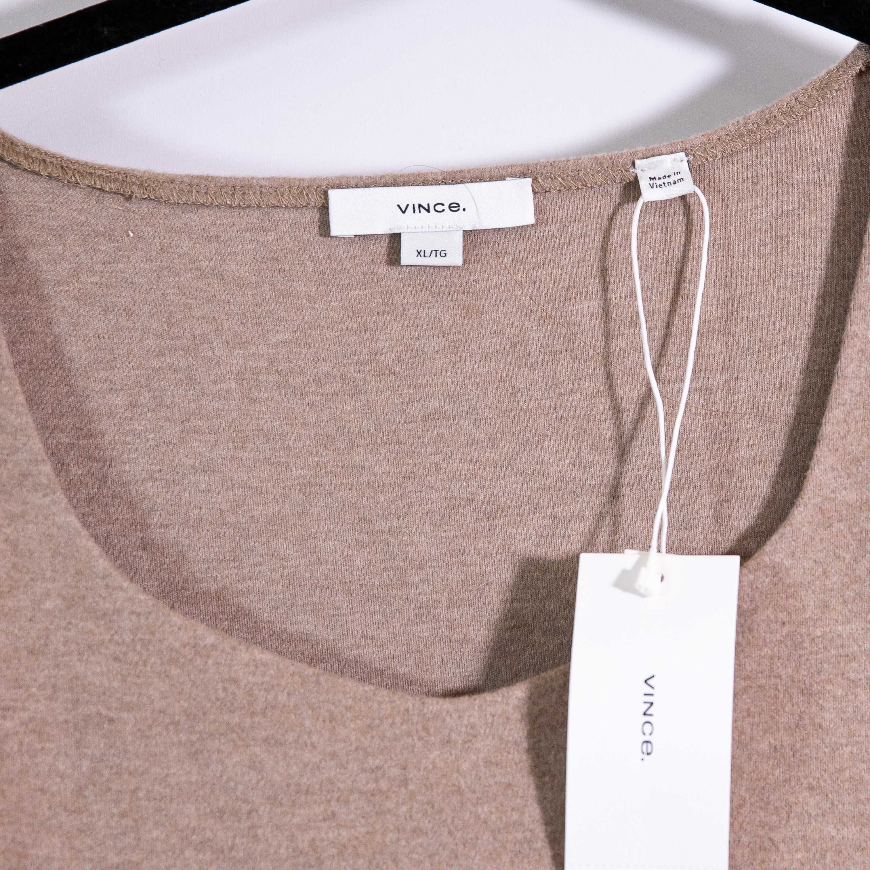 NEW Vince Women's Cozy Scoop Neck Brushed Fuzzy Cotton Modal Stretch Sweater XL