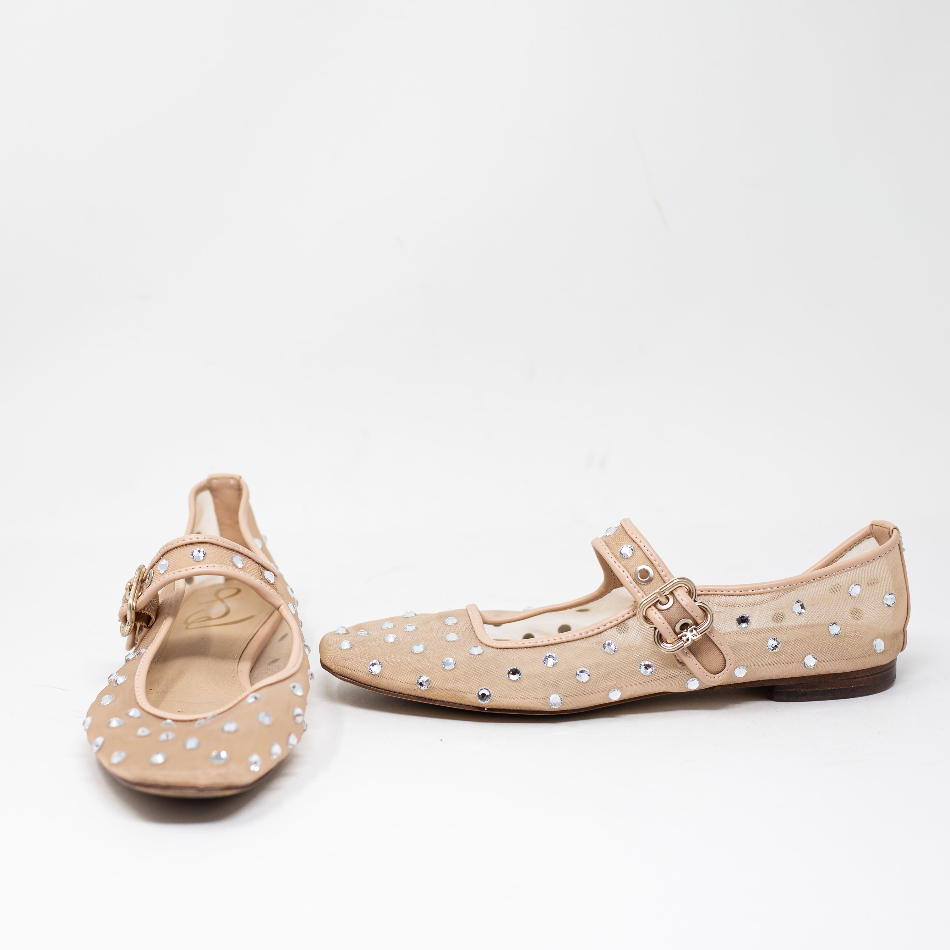 Sam Edelman Michaela Mesh Crystal Rhinestone Ballet Flats Shoes Vintage Pink 7