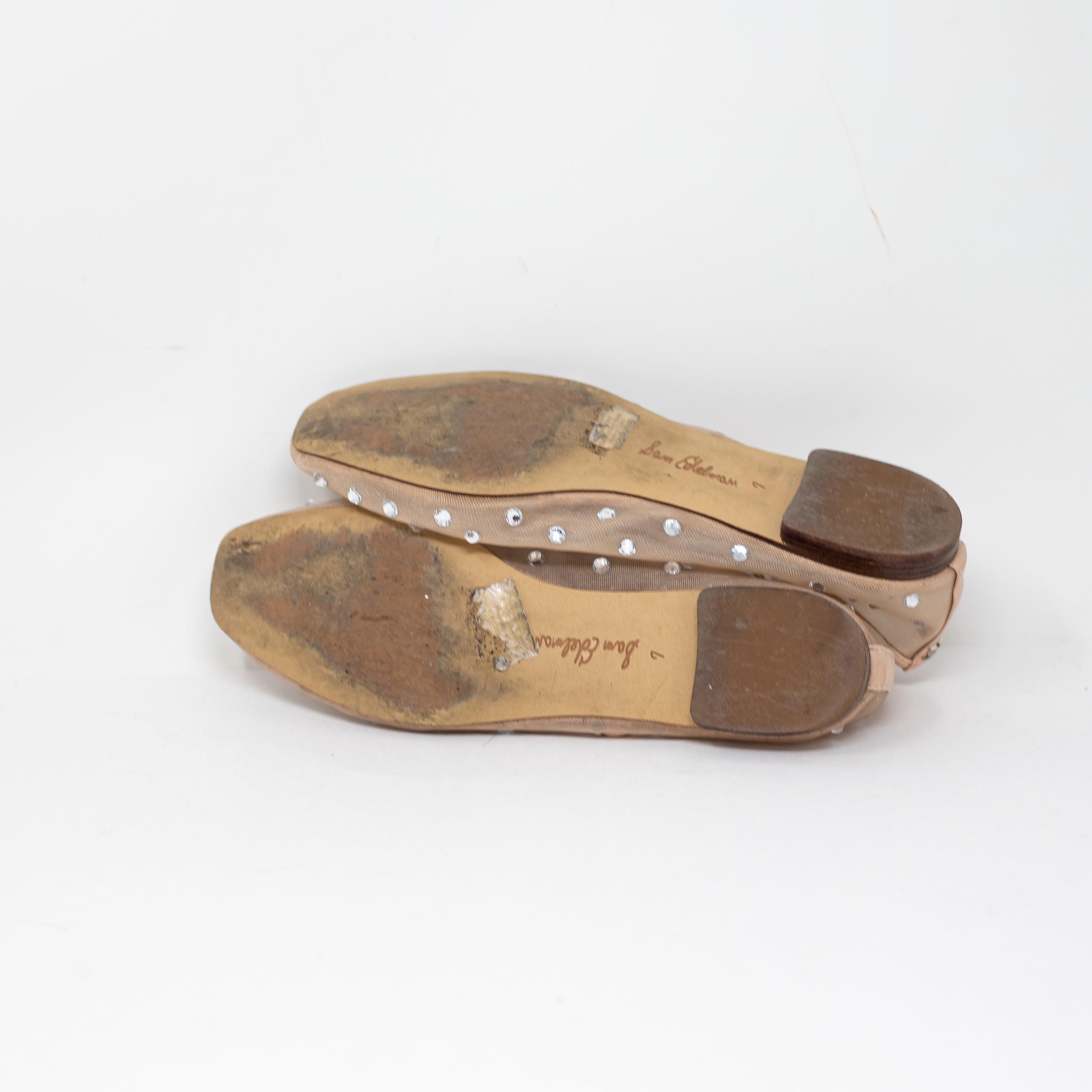 Sam Edelman Michaela Mesh Crystal Rhinestone Ballet Flats Shoes Vintage Pink 7