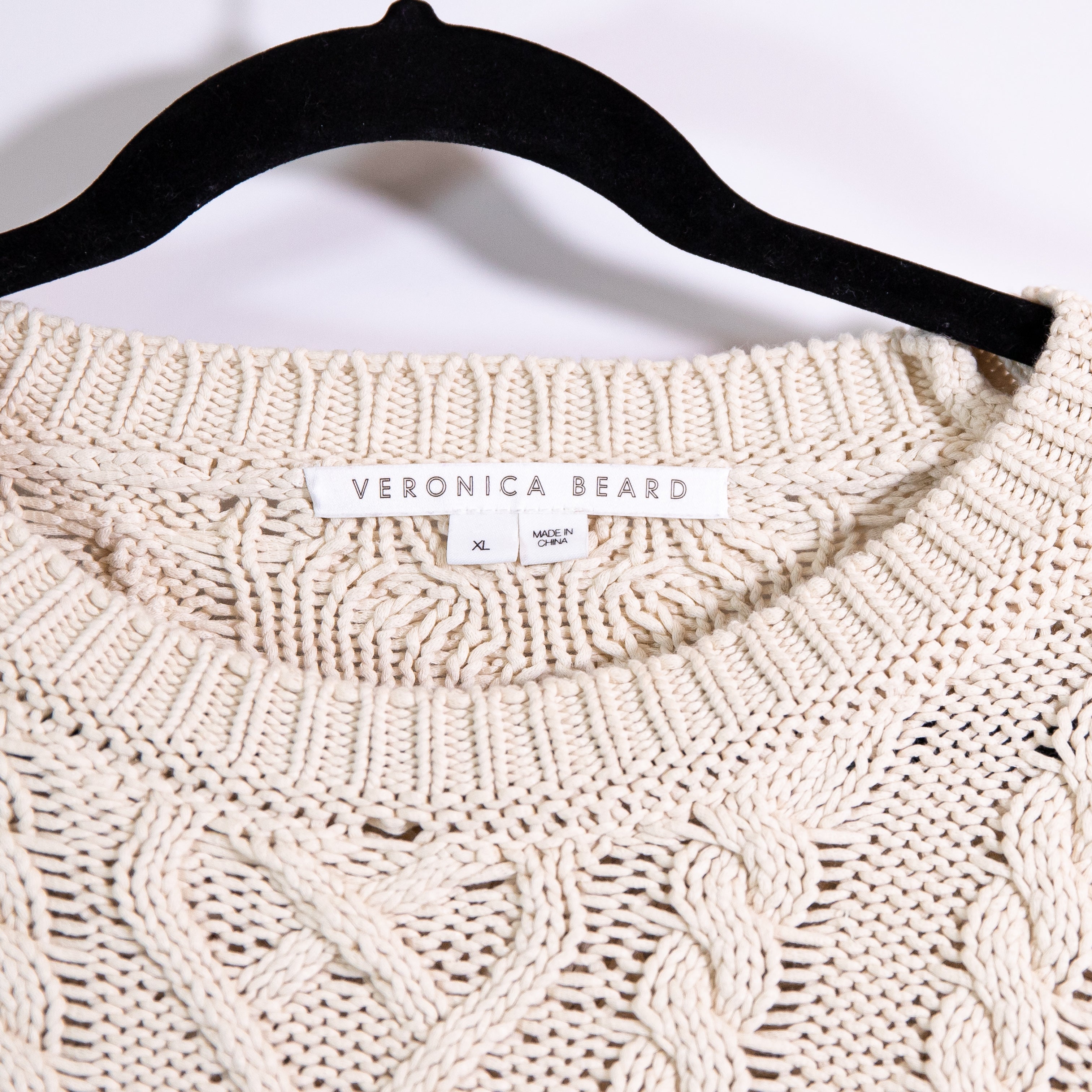 Veronica Beard Bruna Cotton Blend Knit Stretch Crew Neck Pullover Sweater Multi