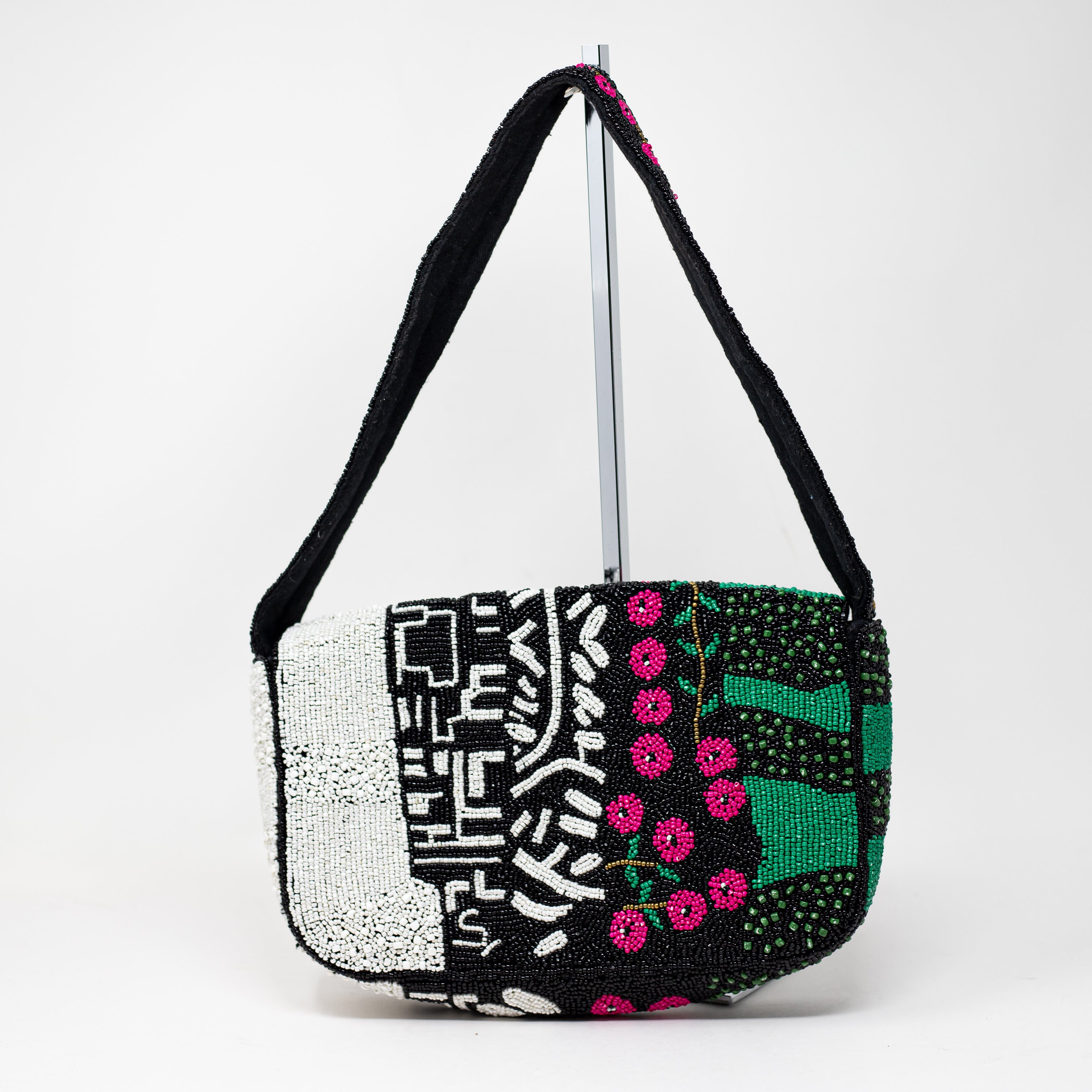 America & Beyond Enchanted Beaded Embellished Floral Shoulder Purse Bag Multi