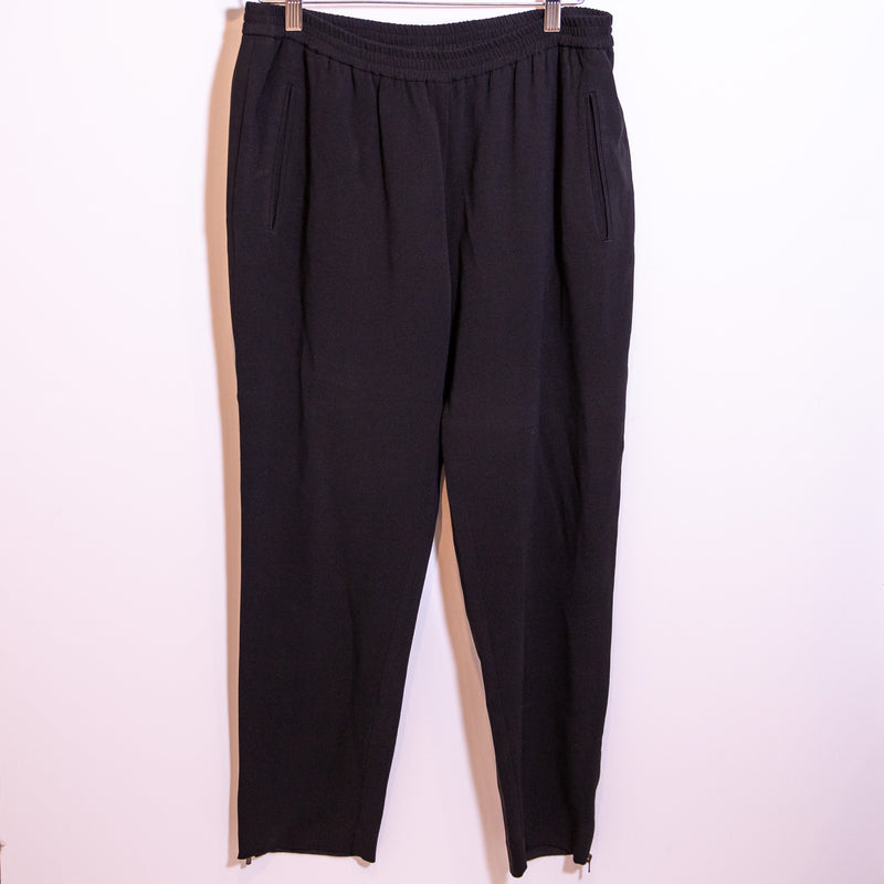 Stella McCartney Crepe Mid Rise Ankle Zip Crop Pull on Casual Trouser Pants XL